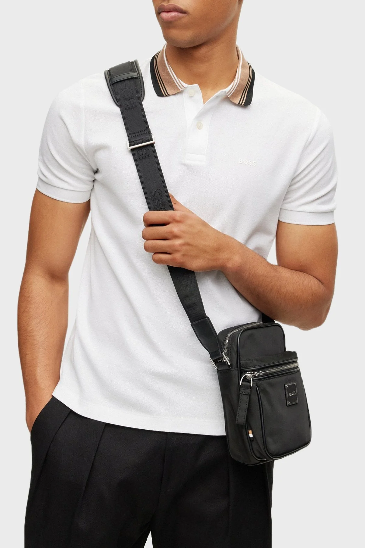 Boss Logolu Fermuarlı Erkek Çanta 50498702 001 SİYAH - 2