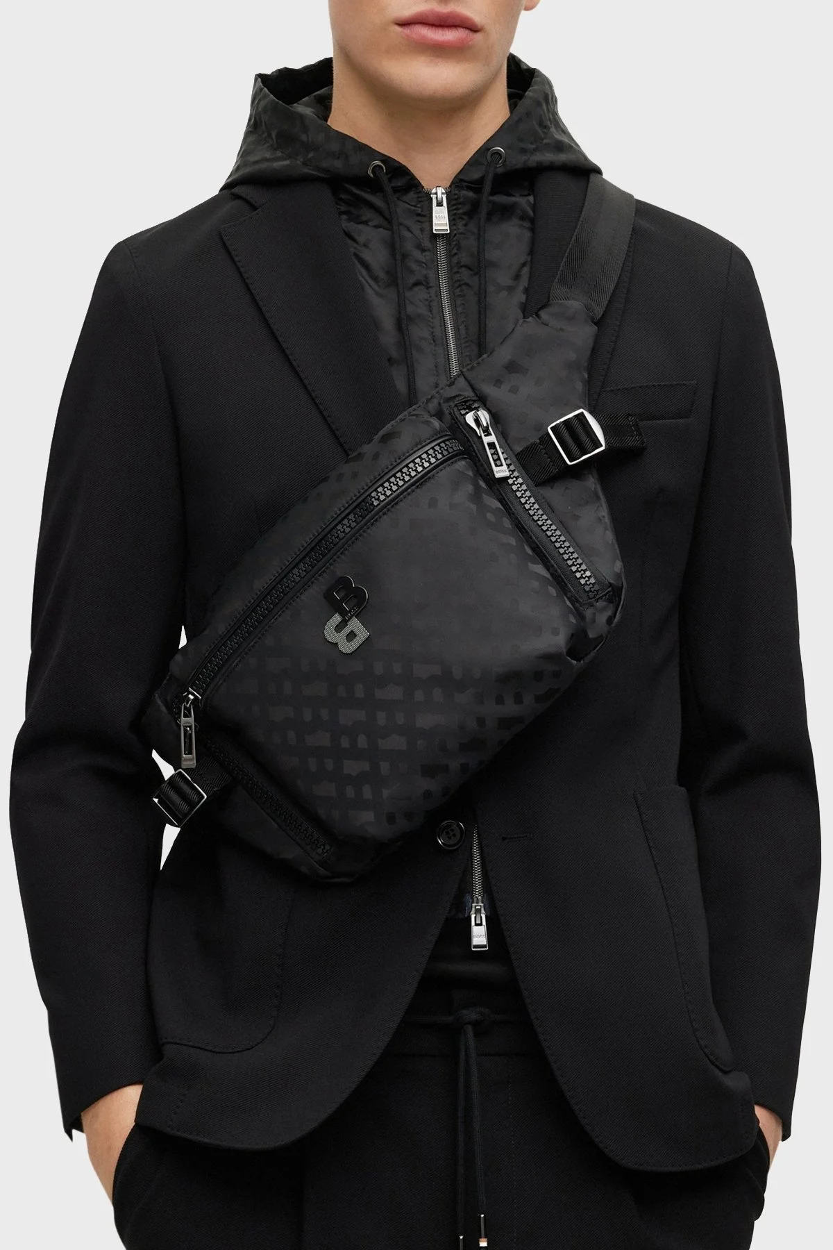 Boss Logolu Fermuarlı Erkek Çanta 50499049 001 SİYAH - 3