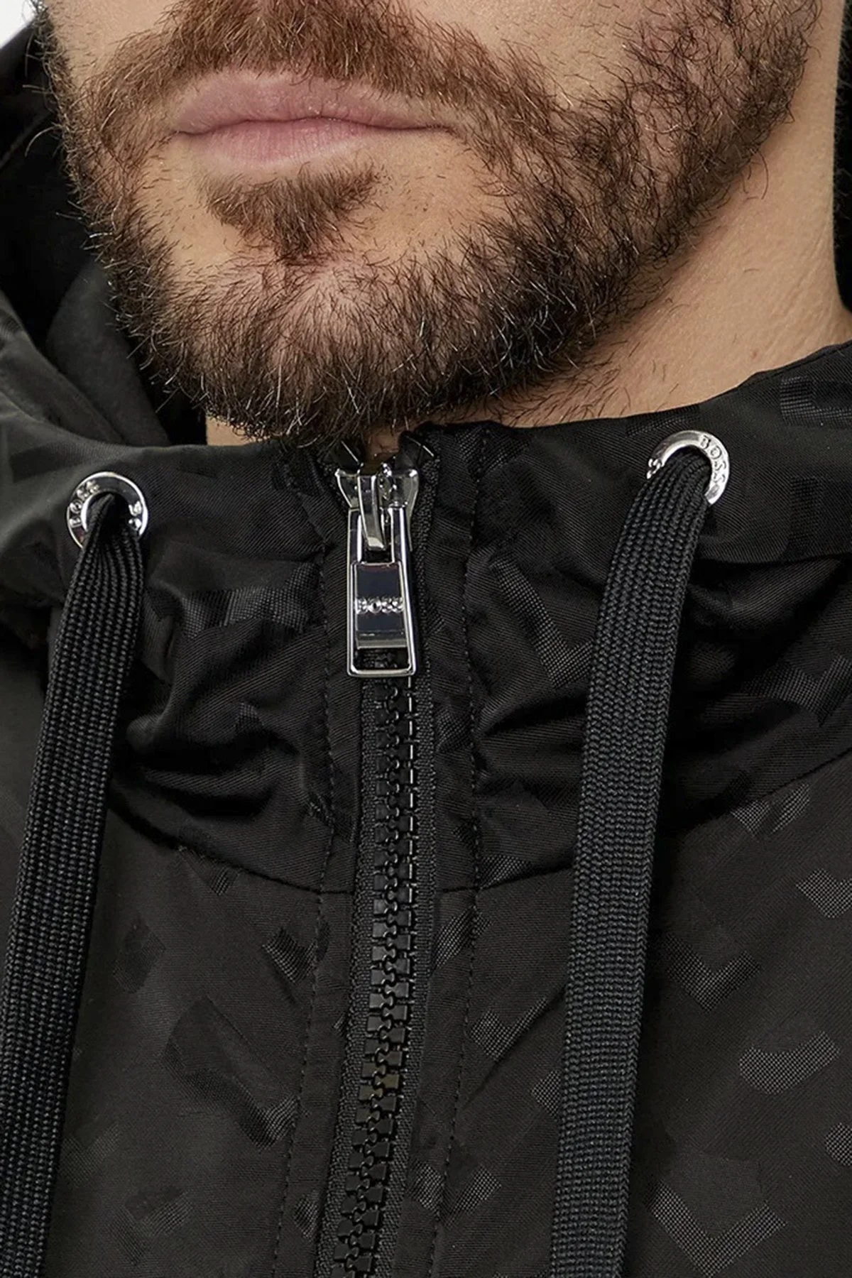 Boss Logolu Fermuarlı Kapüşonlu Pamuk Karışımlı Regular Fit Erkek Sweat 50504672 001 SİYAH - 4