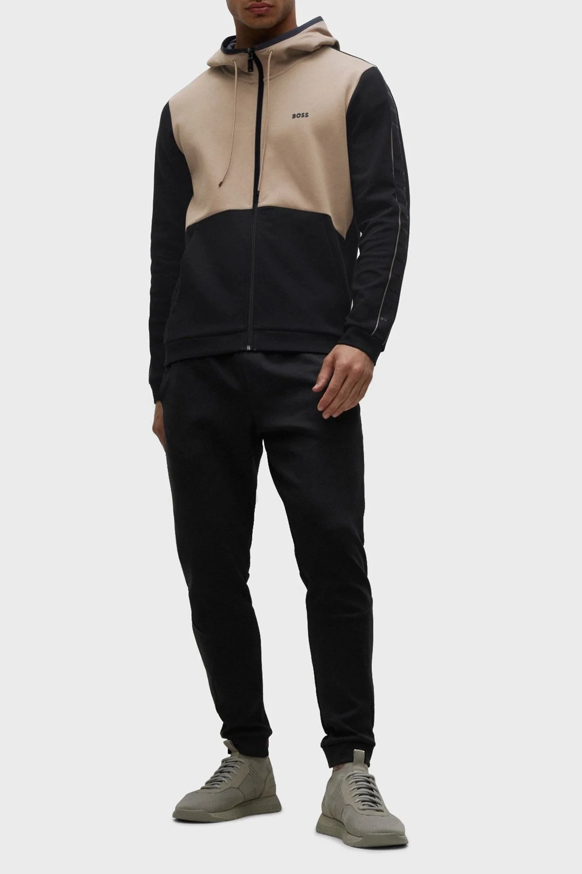 Boss Logolu Fermuarlı Pamuklu Regular Fit Erkek Sweat 50477042 001 SİYAH - 2