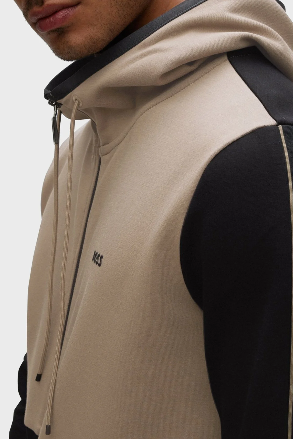 Boss Logolu Fermuarlı Pamuklu Regular Fit Erkek Sweat 50477042 001 SİYAH - 4