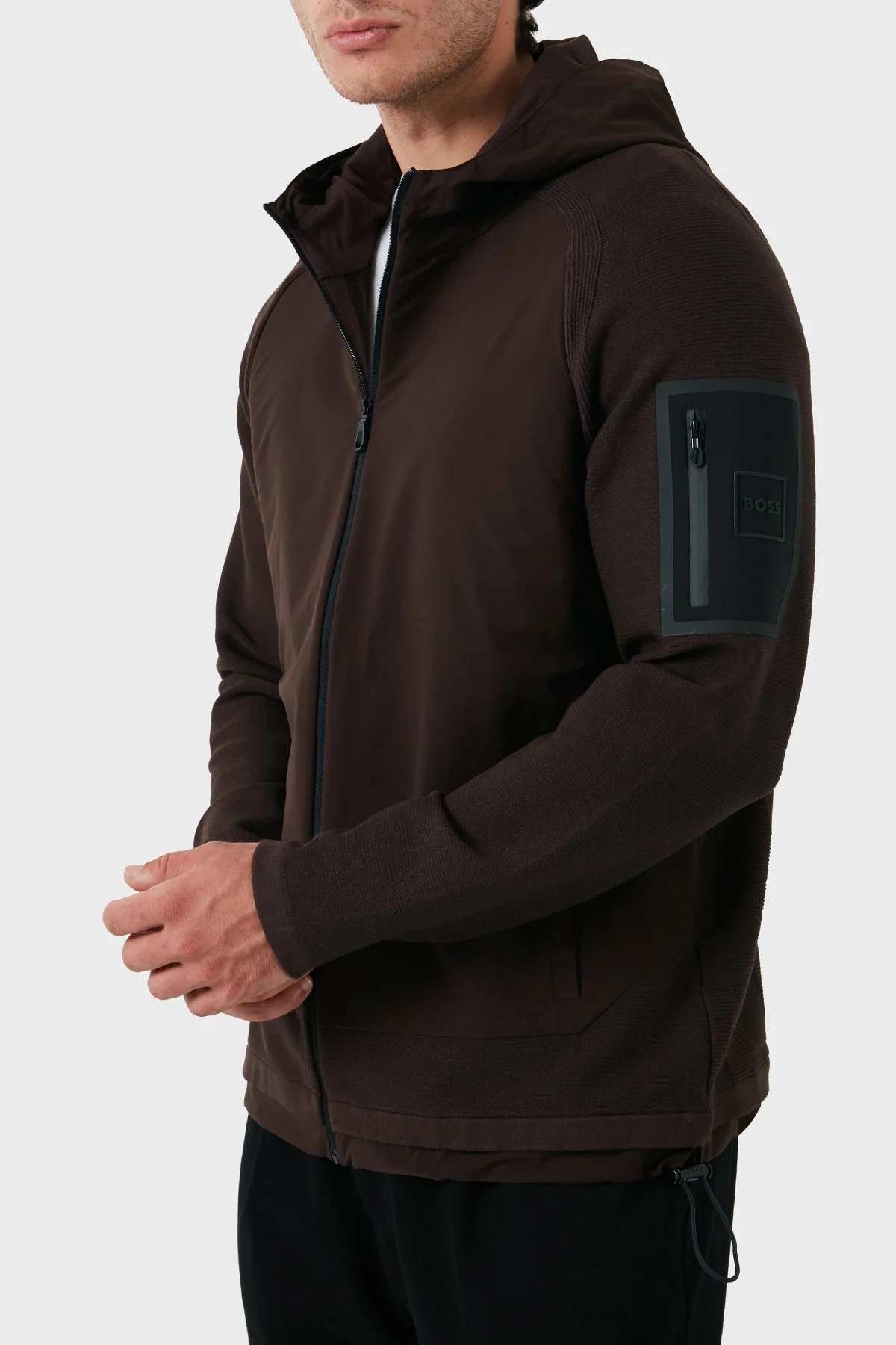 Boss Logolu Fermuarlı Relaxed Fit Erkek Mont 50517091 213 KAHVE - 5