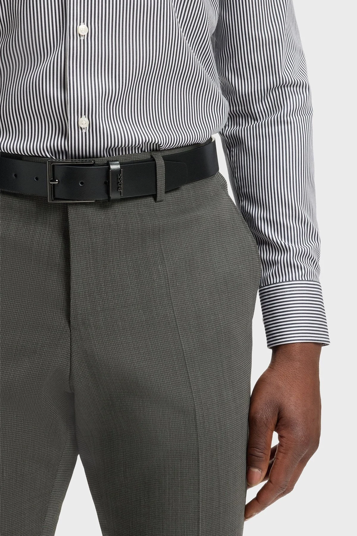 Boss Logolu Hakiki Deri Erkek Kemer 50491852 001 SİYAH - 2