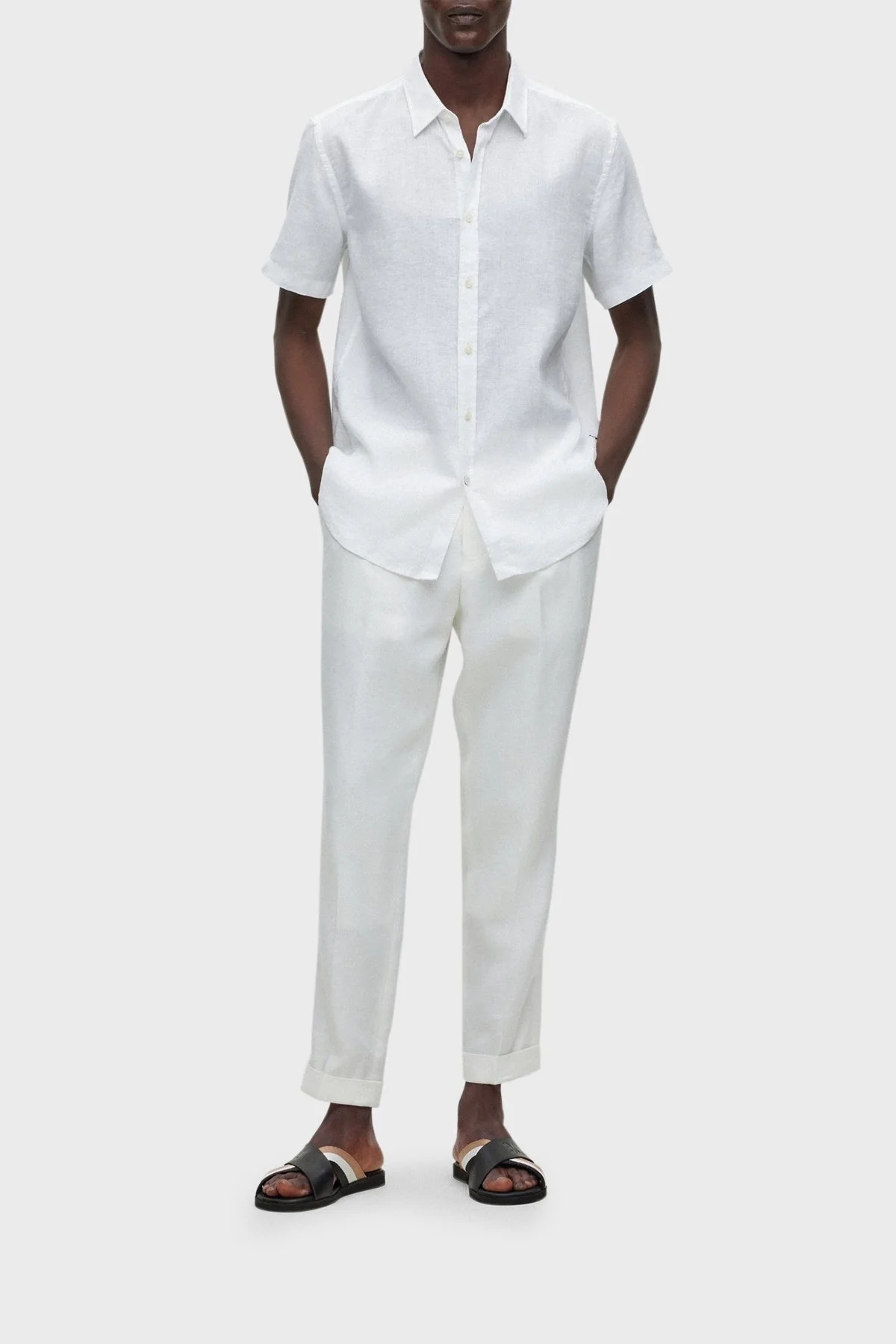 Boss Logolu Hakiki Deri Erkek Terlik 50493017 001 SİYAH - 2