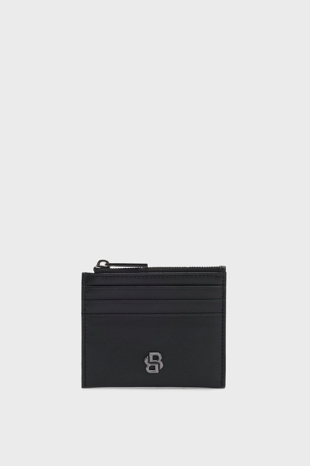 Boss Logolu Hakiki Deri Fermuarlı Erkek Kartlık 50529501 001 SİYAH - 5