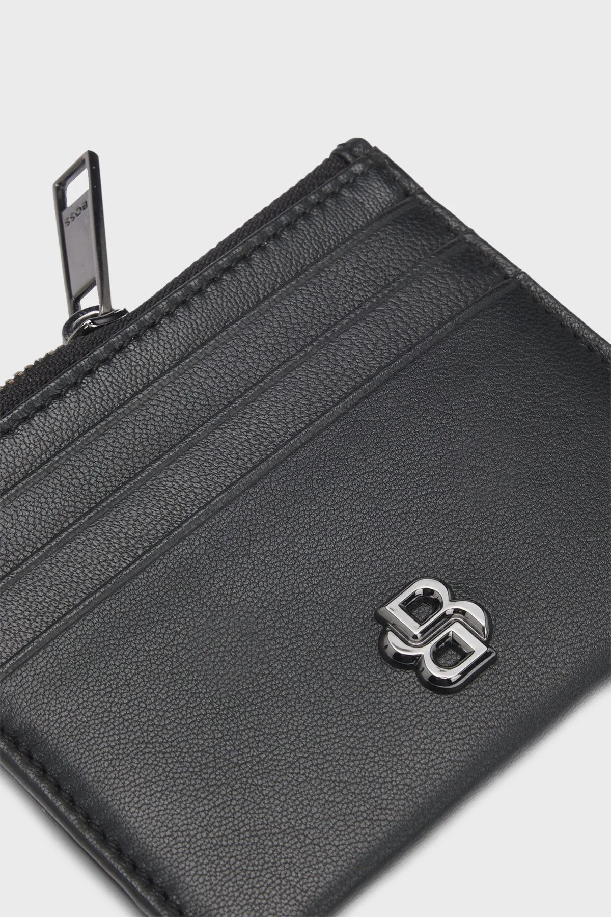 Boss Logolu Hakiki Deri Fermuarlı Erkek Kartlık 50529501 001 SİYAH - 8