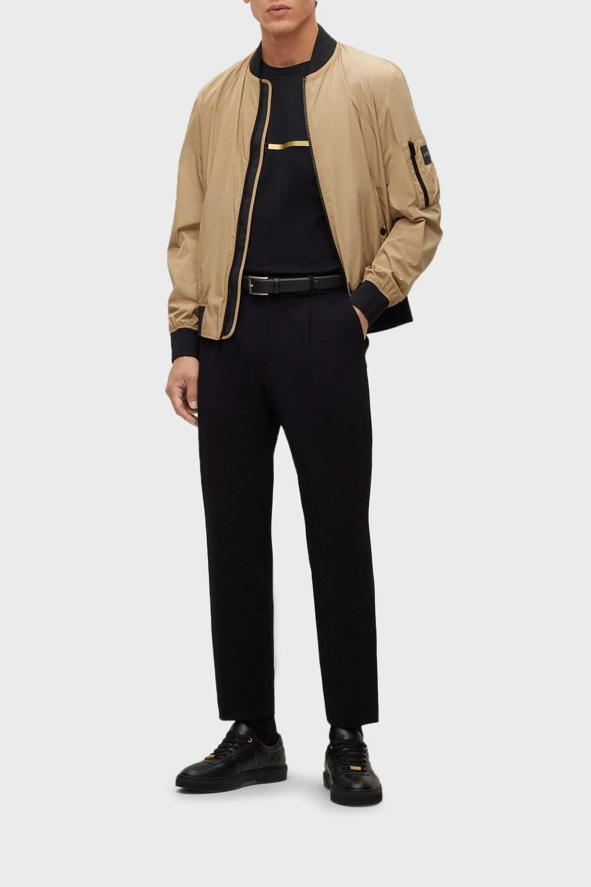 Boss Logolu Hakiki Deri Sneaker Erkek Ayakkabı 50487682 001 SİYAH - 2