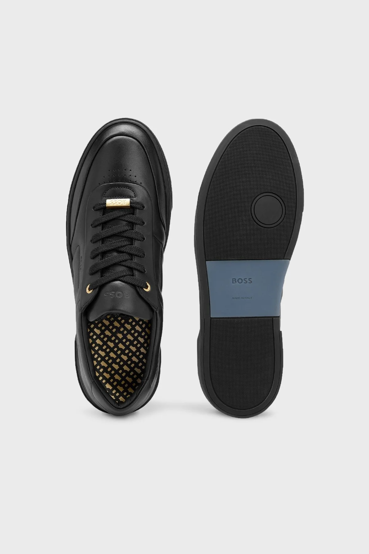 Boss Logolu Hakiki Deri Sneaker Erkek Ayakkabı 50487682 001 SİYAH - 4