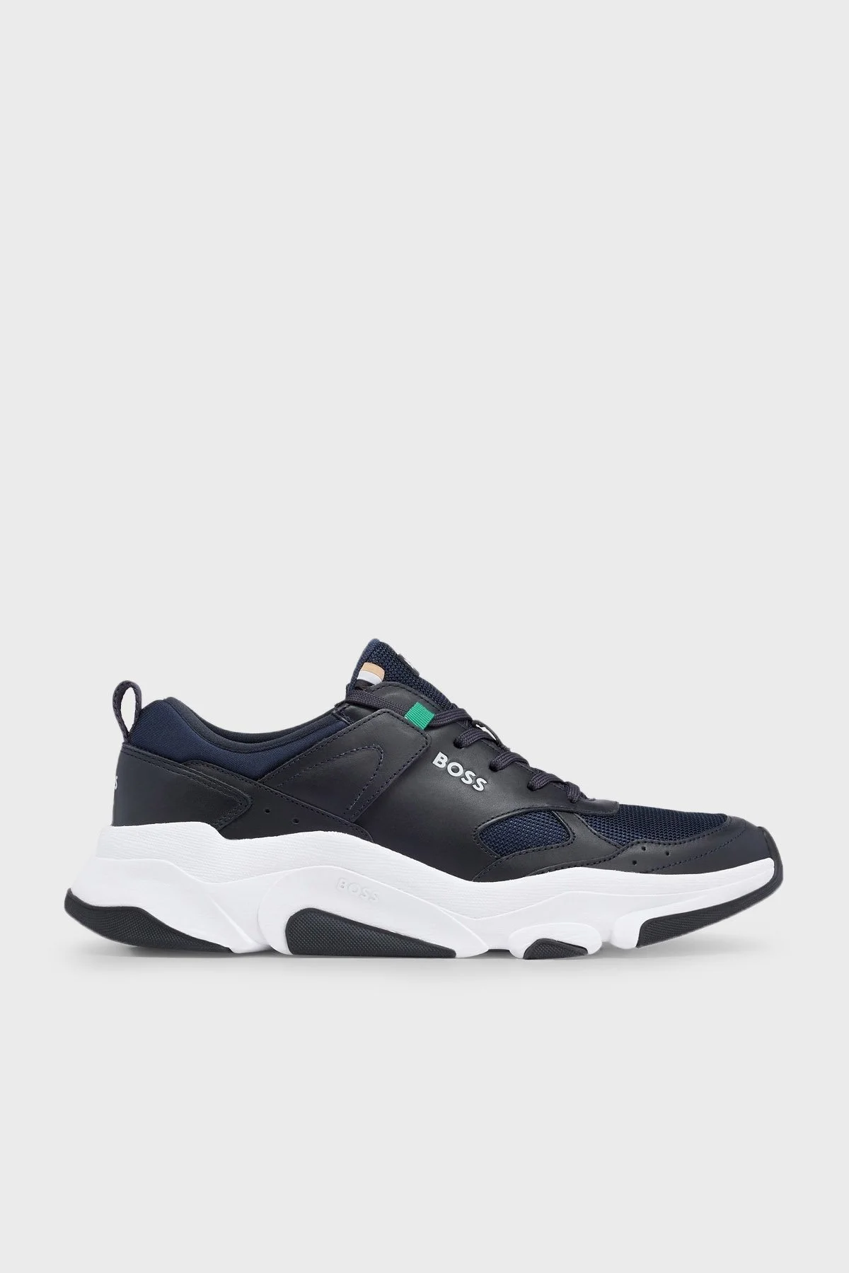 Boss Logolu Hakiki Deri Sneaker Erkek Ayakkabı 50493205 403 LACİVERT - 1