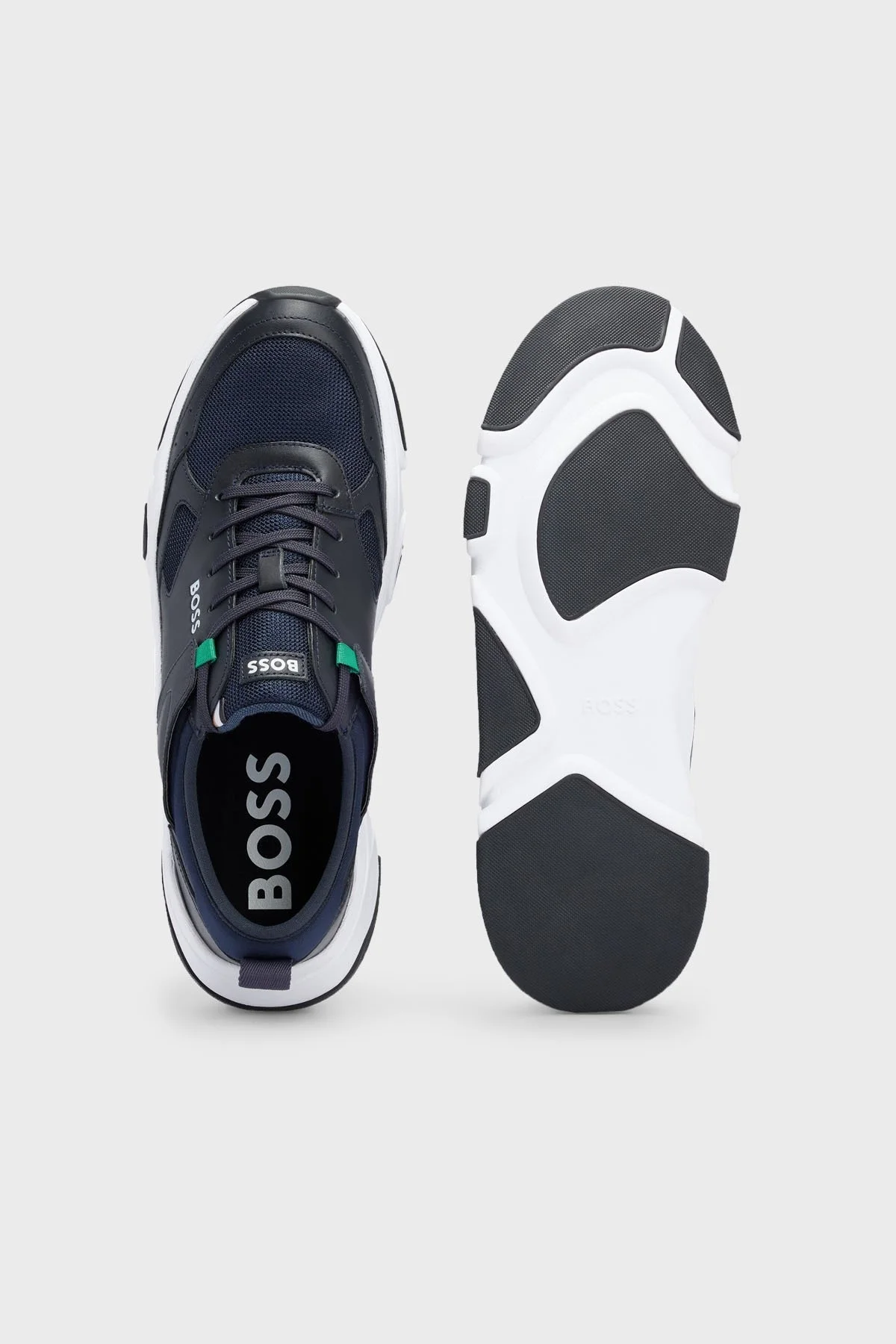 Boss Logolu Hakiki Deri Sneaker Erkek Ayakkabı 50493205 403 LACİVERT - 5