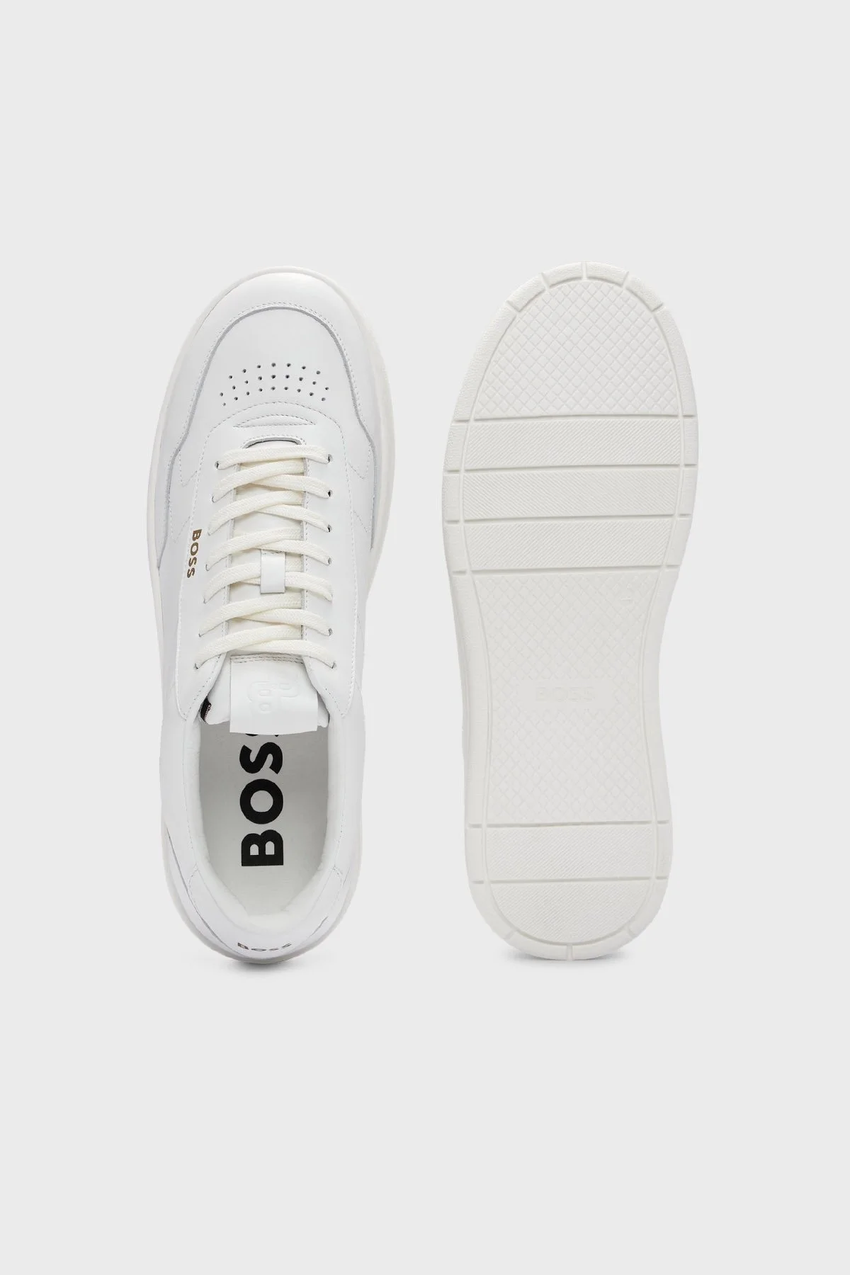 Boss Logolu Hakiki Deri Sneaker Erkek Ayakkabı 50502893 100 BEYAZ - 4