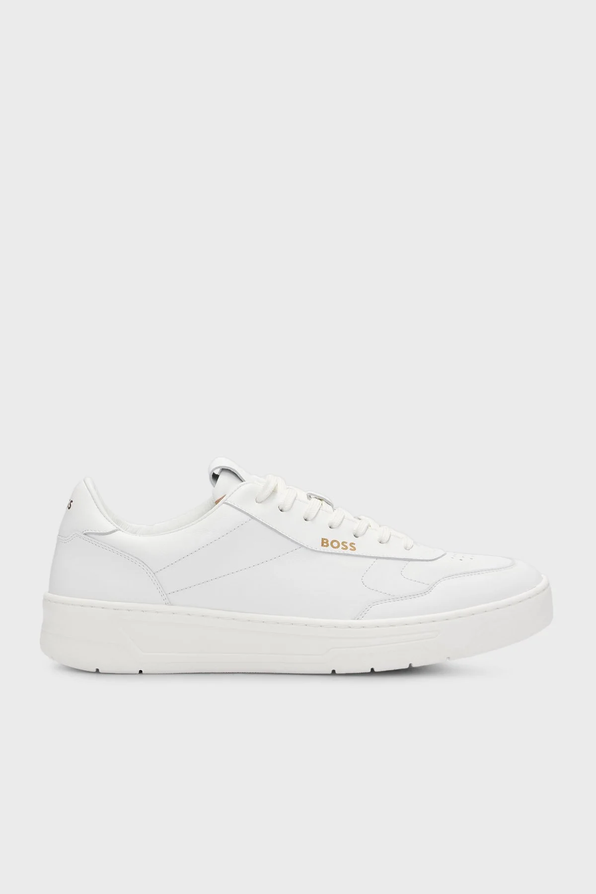 Boss Logolu Hakiki Deri Sneaker Erkek Ayakkabı 50502893 100 BEYAZ - 1