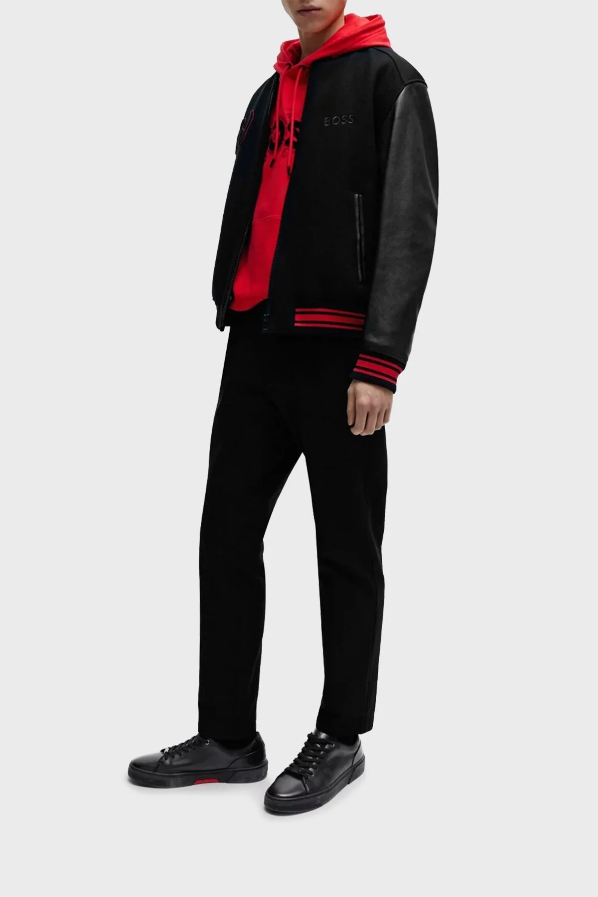 Boss Logolu Hakiki Deri Sneaker Erkek Ayakkabı 50510710 001 SİYAH - 2