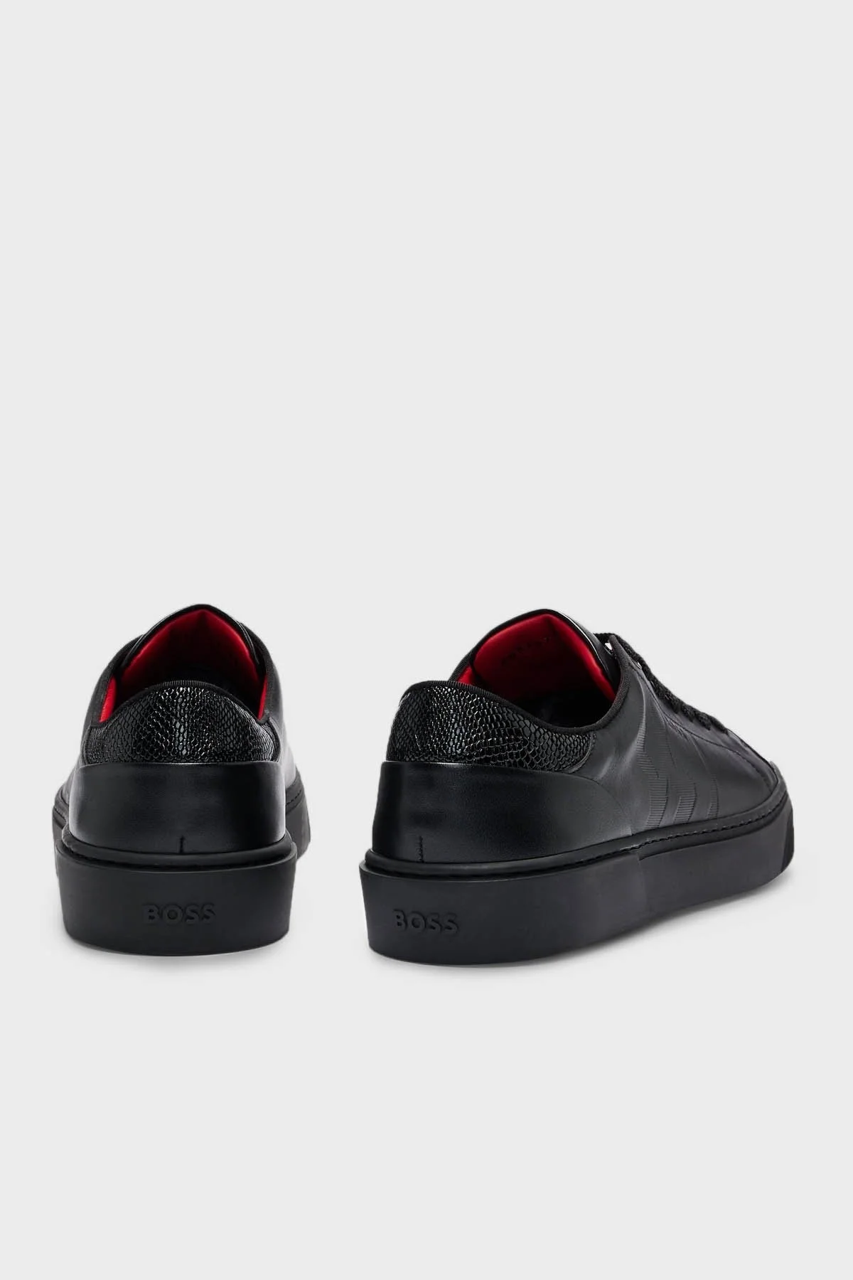 Boss Logolu Hakiki Deri Sneaker Erkek Ayakkabı 50510710 001 SİYAH - 5