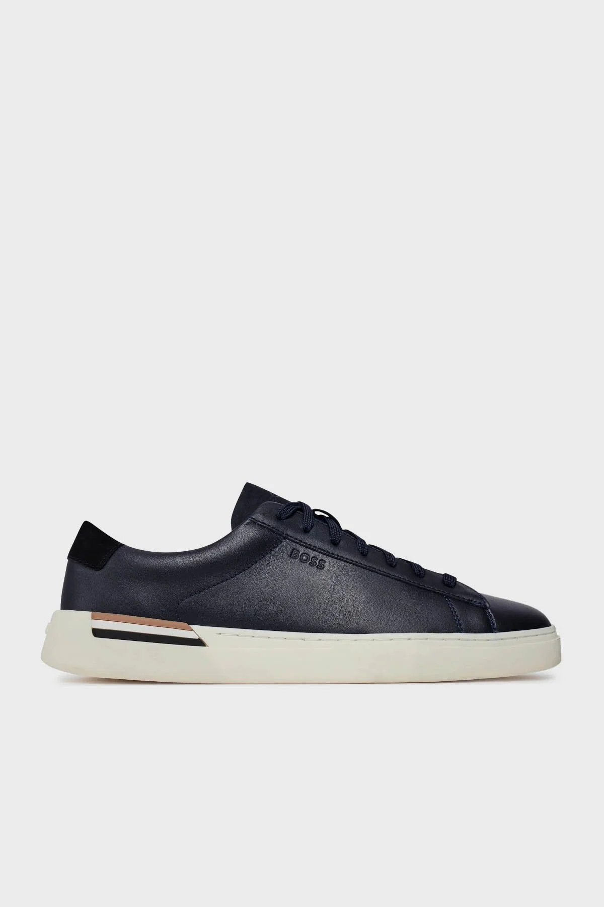 Boss Logolu Hakiki Deri Sneaker Erkek Ayakkabı 50512177 401 LACİVERT - 1