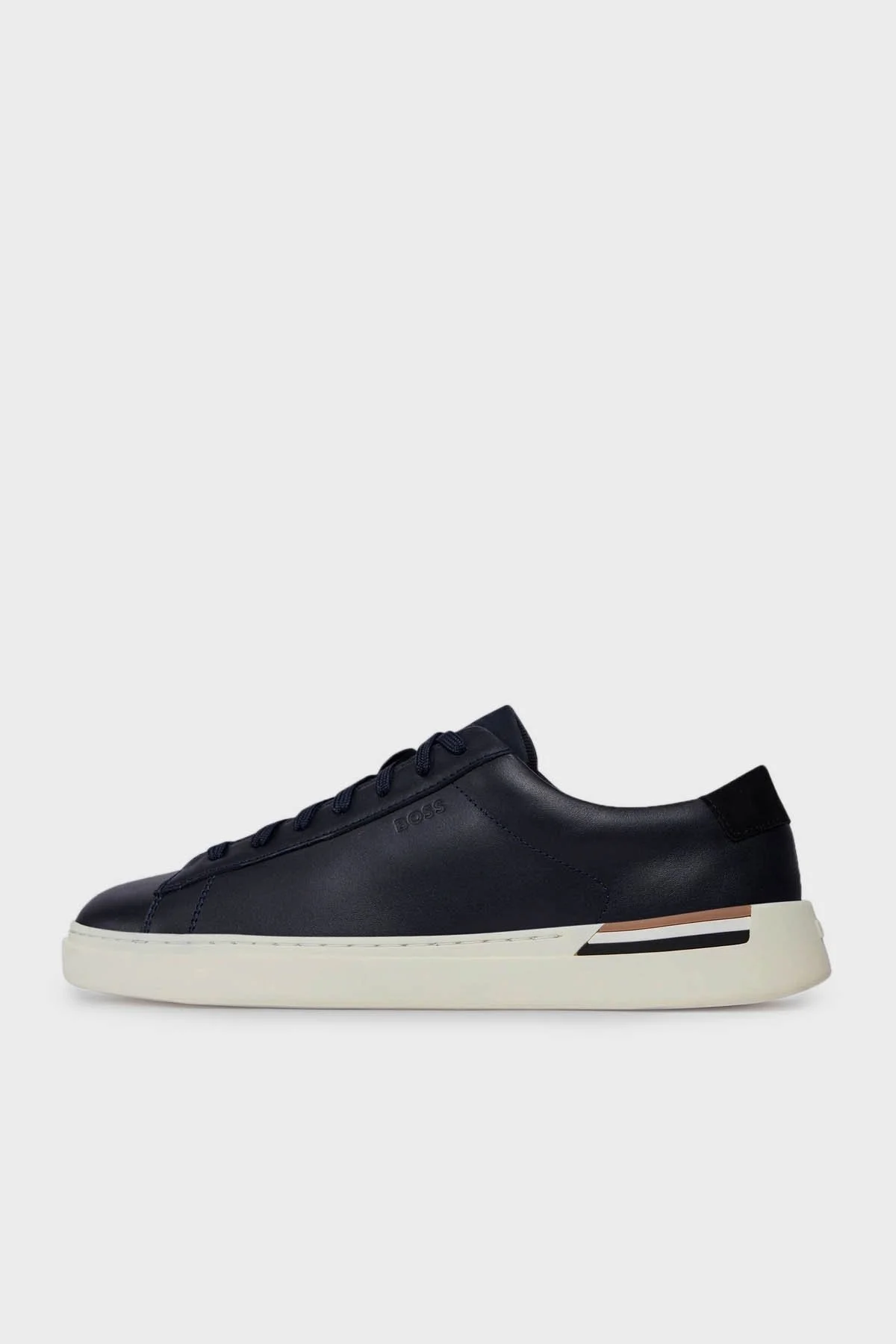 Boss Logolu Hakiki Deri Sneaker Erkek Ayakkabı 50512177 401 LACİVERT - 2