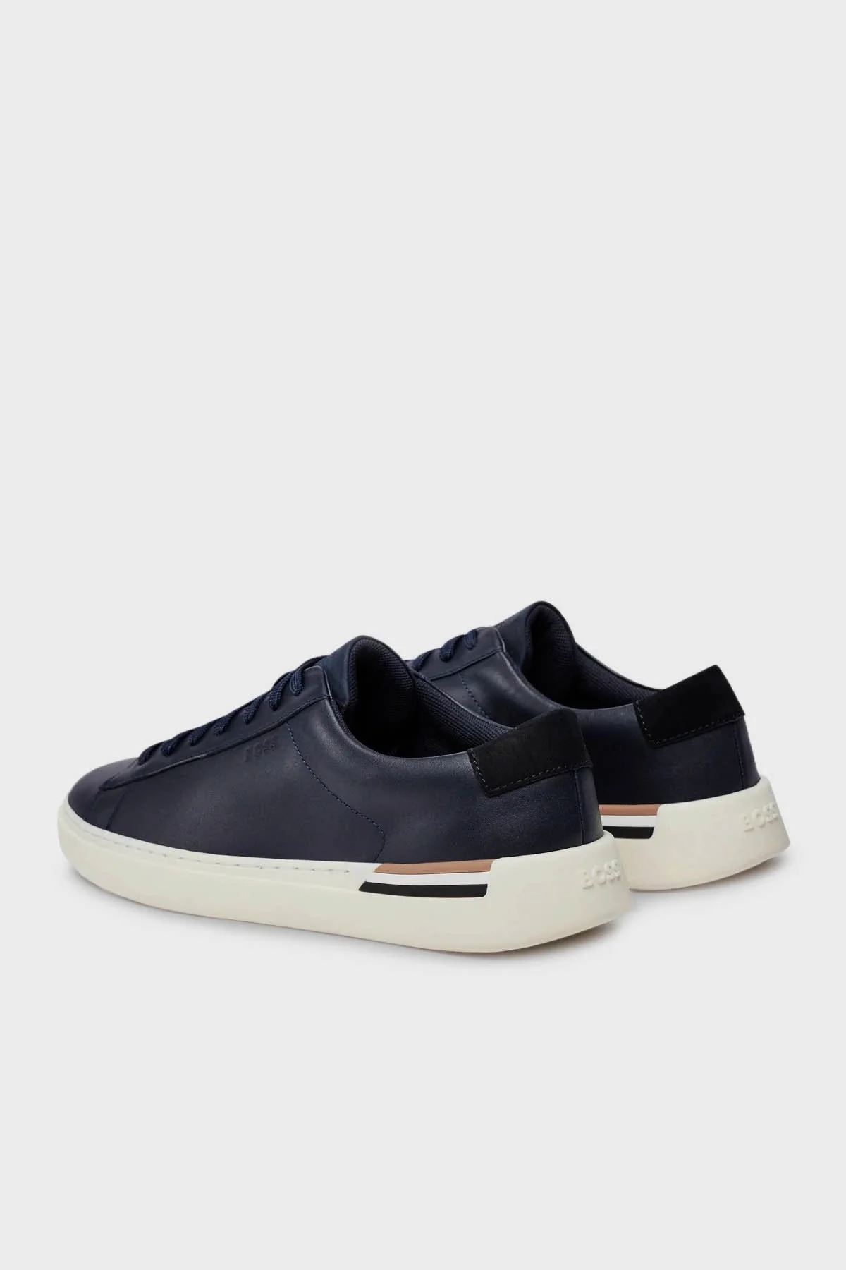 Boss Logolu Hakiki Deri Sneaker Erkek Ayakkabı 50512177 401 LACİVERT - 3