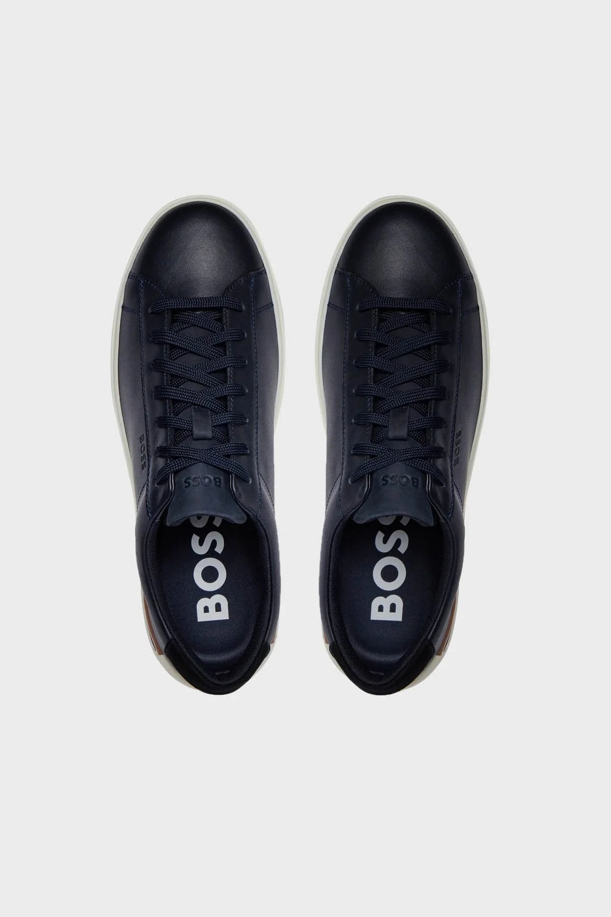 Boss Logolu Hakiki Deri Sneaker Erkek Ayakkabı 50512177 401 LACİVERT - 5
