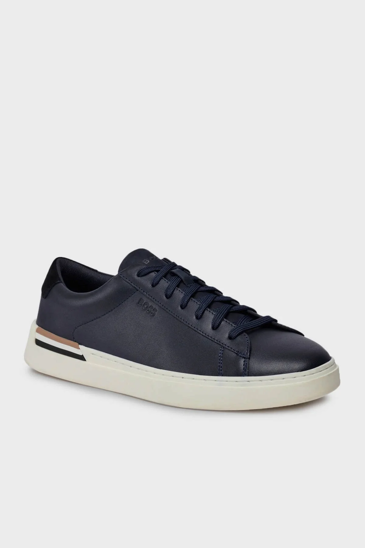 Boss Logolu Hakiki Deri Sneaker Erkek Ayakkabı 50512177 401 LACİVERT - 6