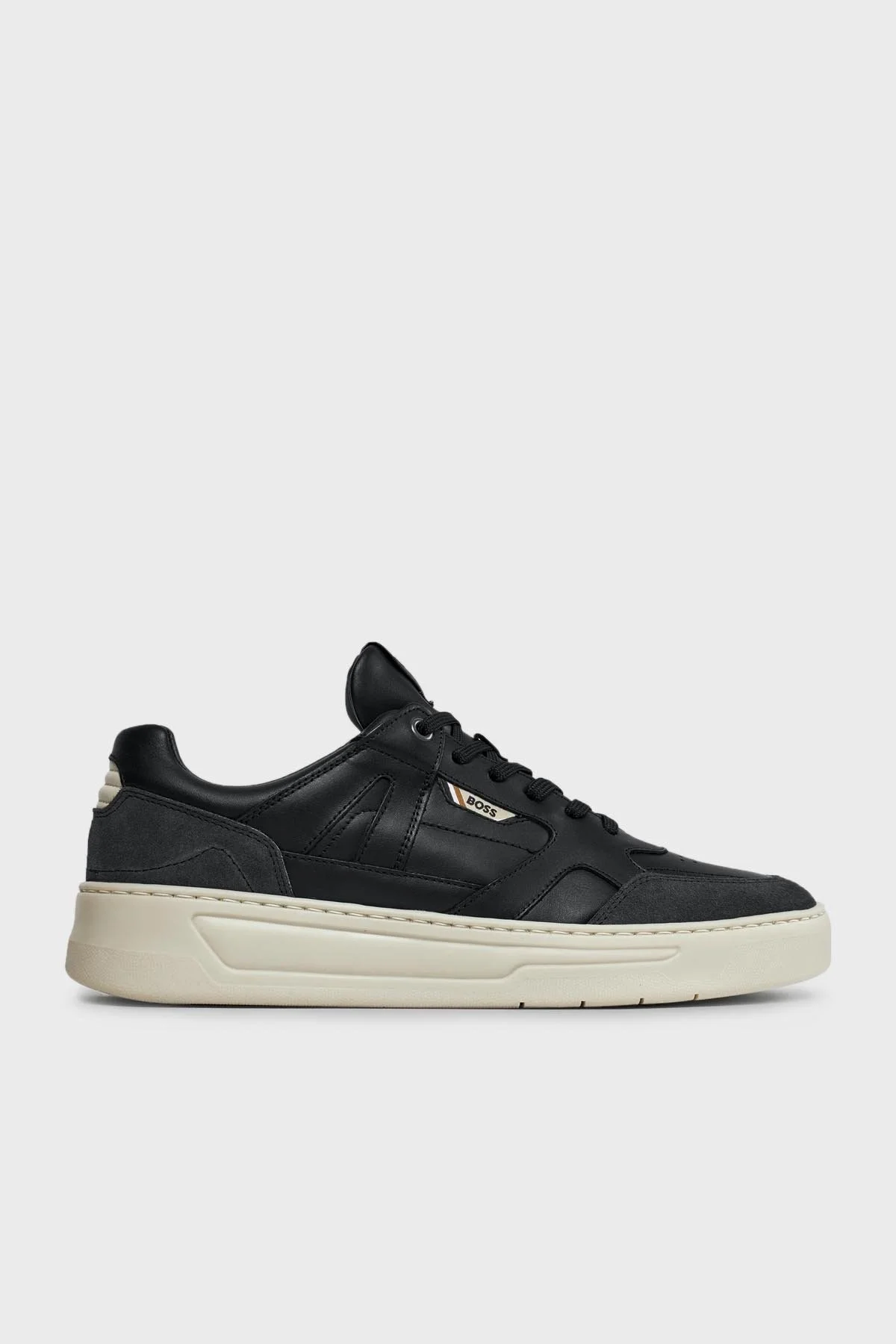 Boss Logolu Hakiki Deri Sneaker Erkek Ayakkabı 50512375 010 SİYAH - 1