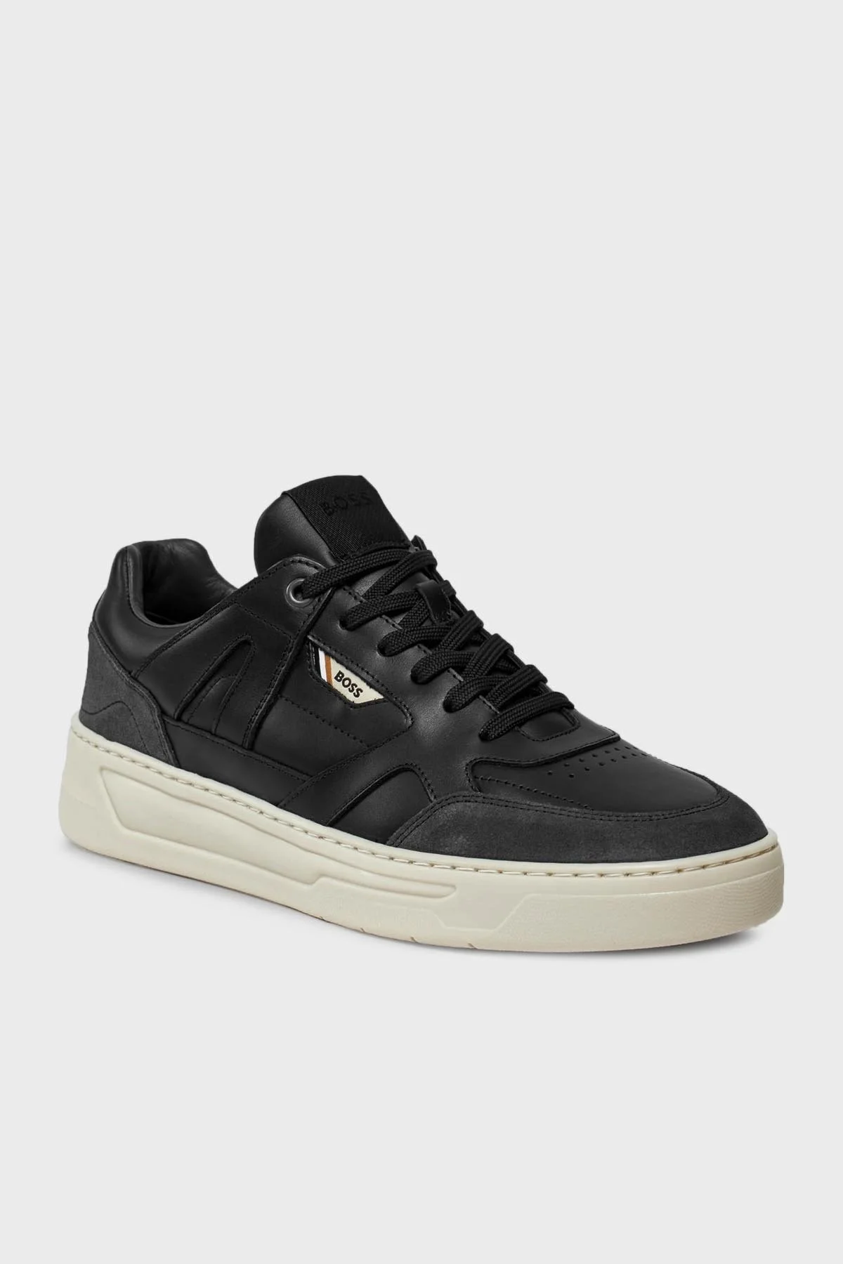 Boss Logolu Hakiki Deri Sneaker Erkek Ayakkabı 50512375 010 SİYAH - 3