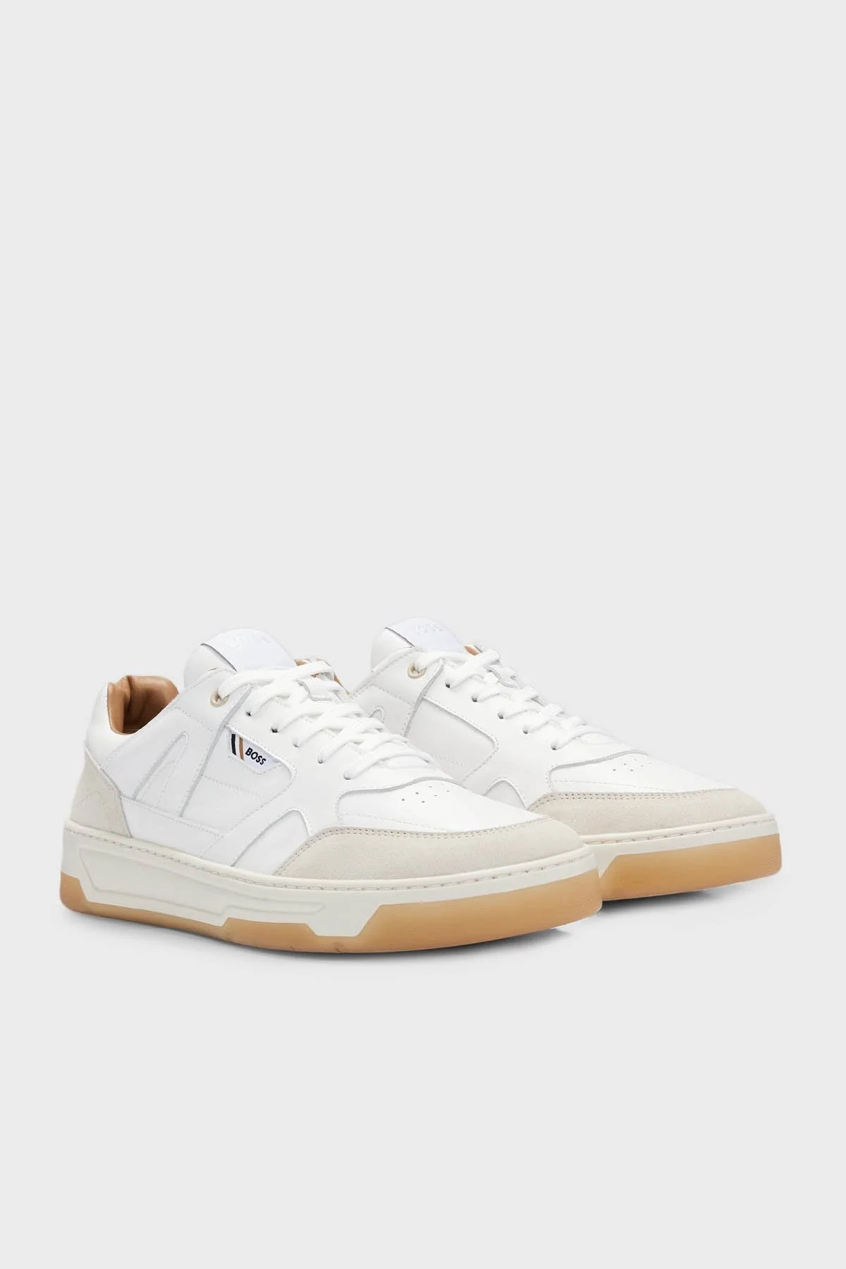 Boss Logolu Hakiki Deri Sneaker Erkek Ayakkabı 50512375 121 BEYAZ - 8