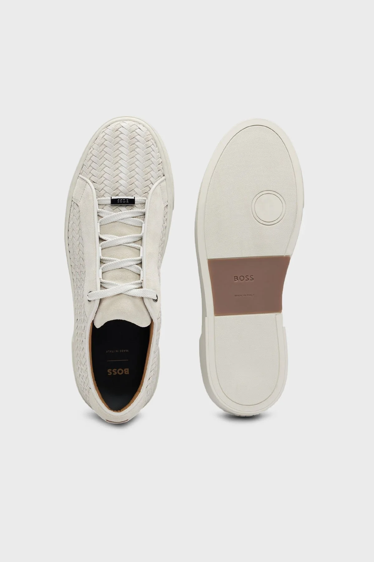 Boss Logolu Hakiki Deri Sneaker Erkek Ayakkabı 50514547 110 BEJ - 9