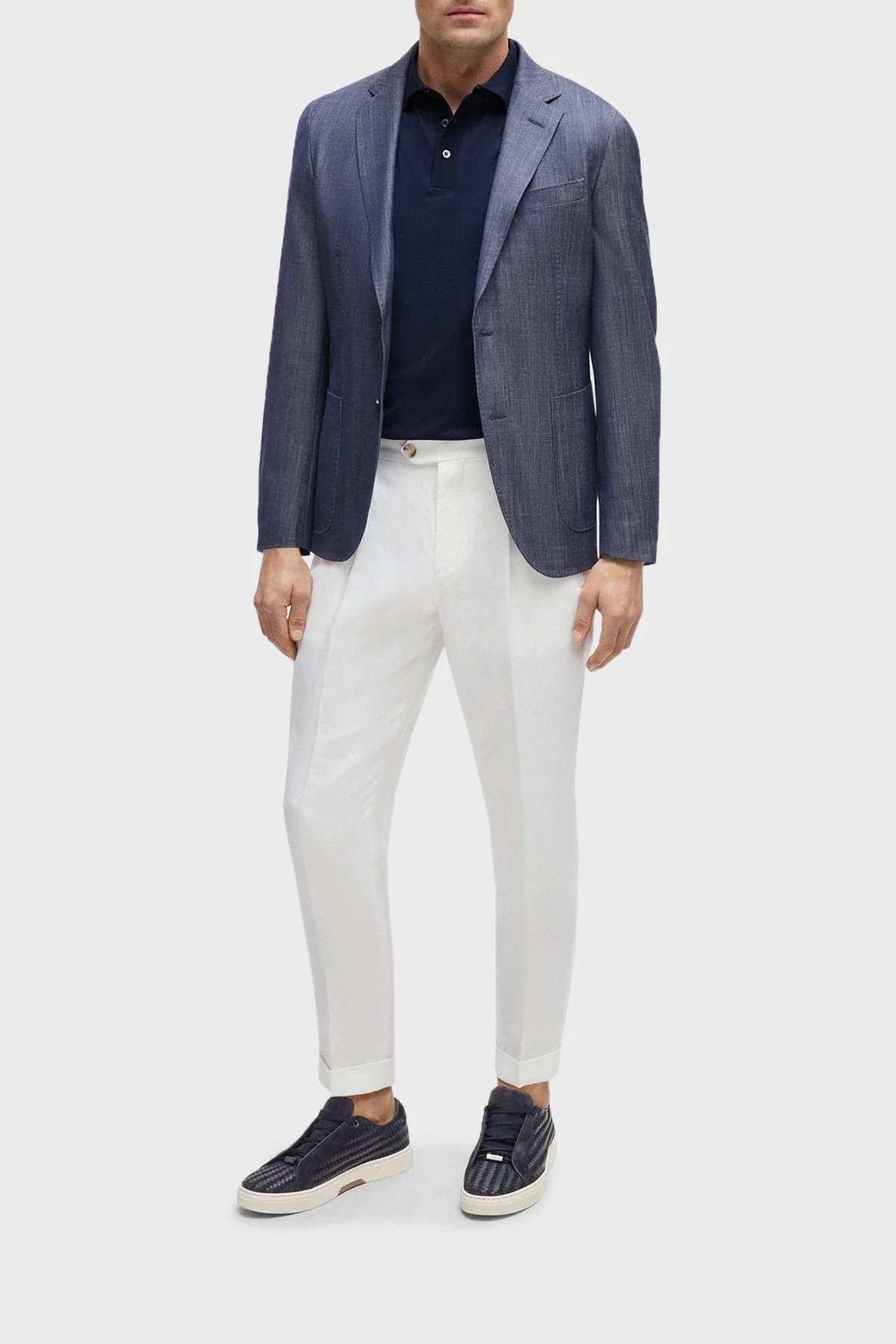 Boss Logolu Hakiki Deri Sneaker Erkek Ayakkabı 50514547 401 LACİVERT - 2