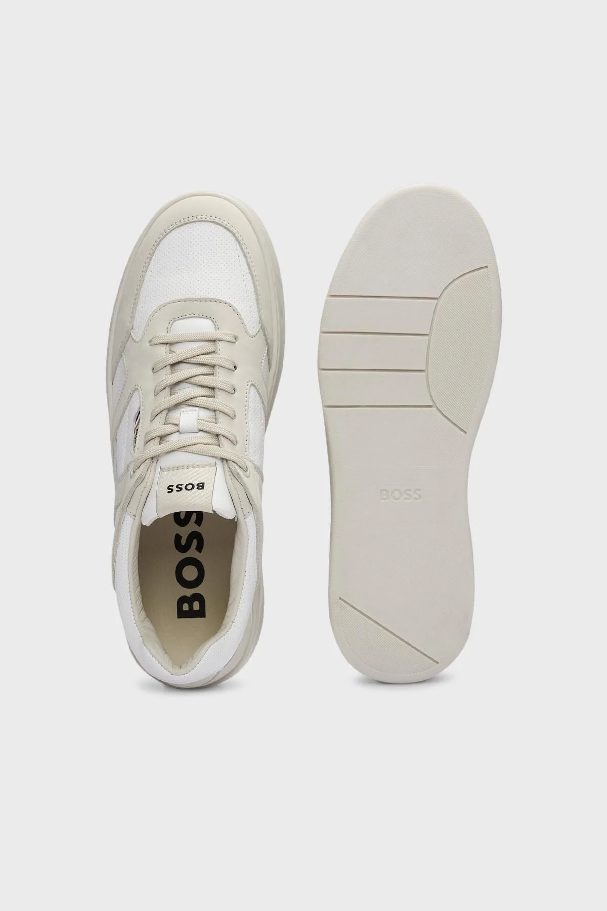Boss Logolu Hakiki Deri Sneaker Erkek Ayakkabı 50517302 280 BEJ - 6