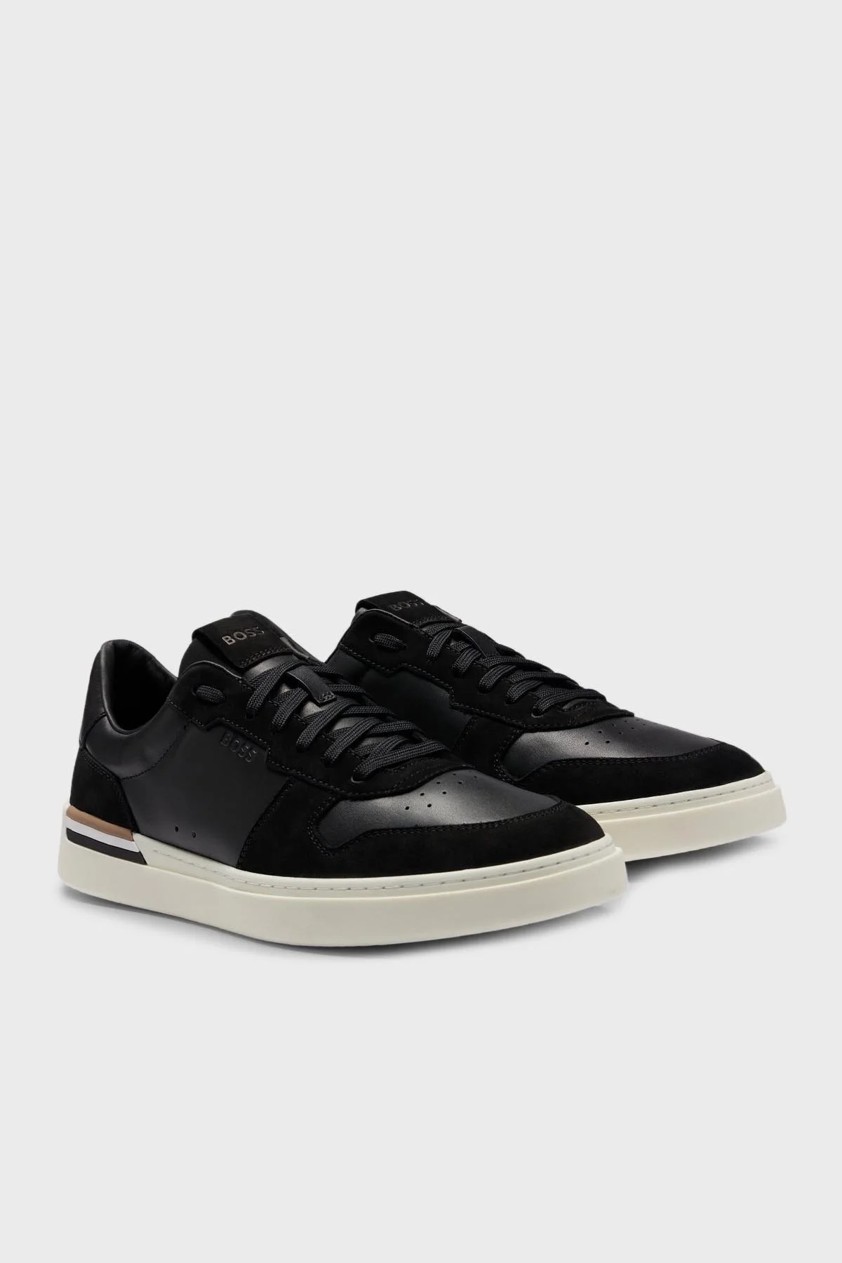 Boss Logolu Hakiki Deri Sneaker Erkek Ayakkabı 50517303 001 SİYAH - 3