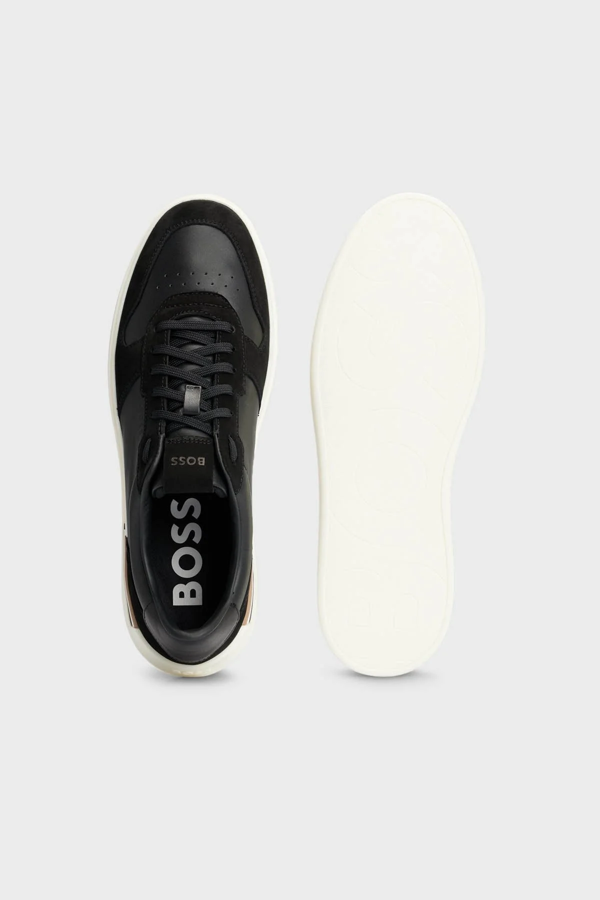 Boss Logolu Hakiki Deri Sneaker Erkek Ayakkabı 50517303 001 SİYAH - 4