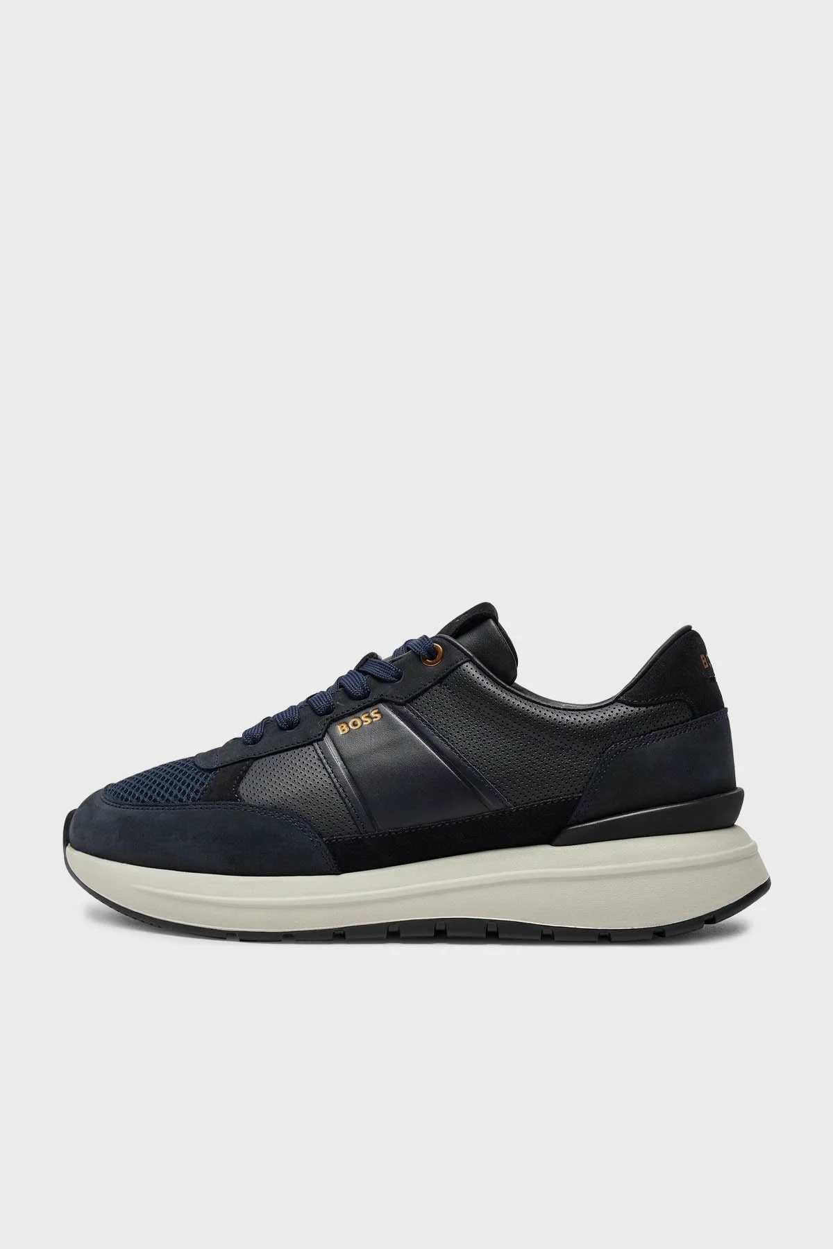 Boss Logolu Hakiki Deri Sneaker Erkek Ayakkabı 50517307 401 LACİVERT - 2