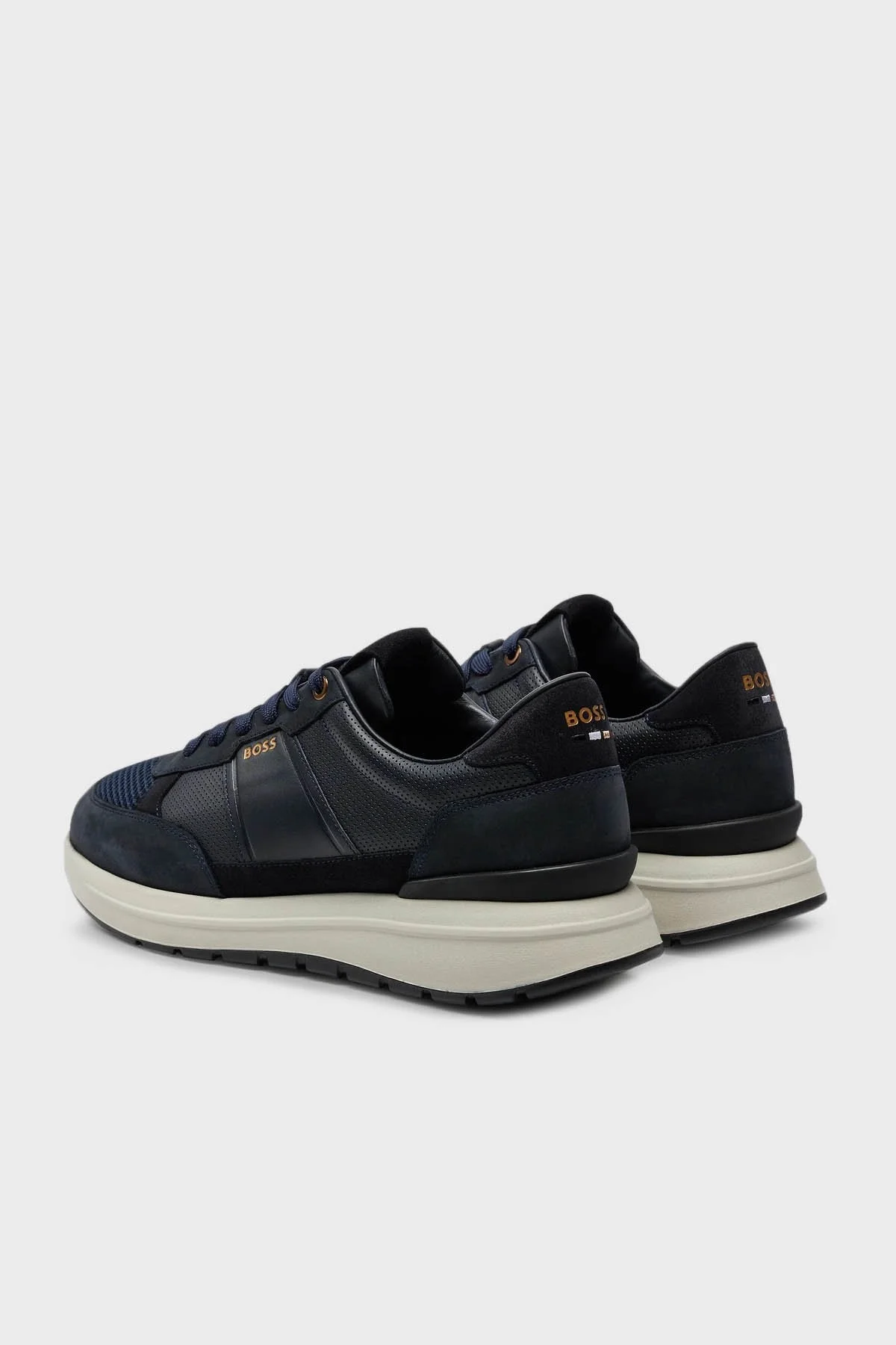 Boss Logolu Hakiki Deri Sneaker Erkek Ayakkabı 50517307 401 LACİVERT - 6
