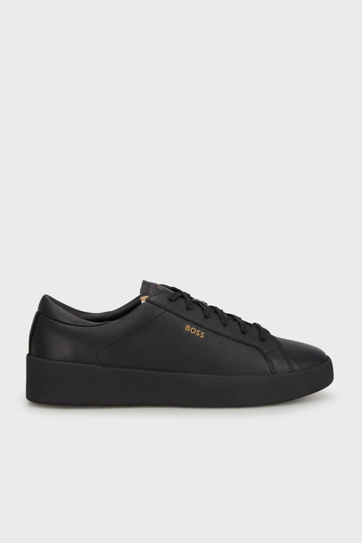 Boss Logolu Hakiki Deri Sneaker Erkek Ayakkabı 50522865 005 SİYAH - 1