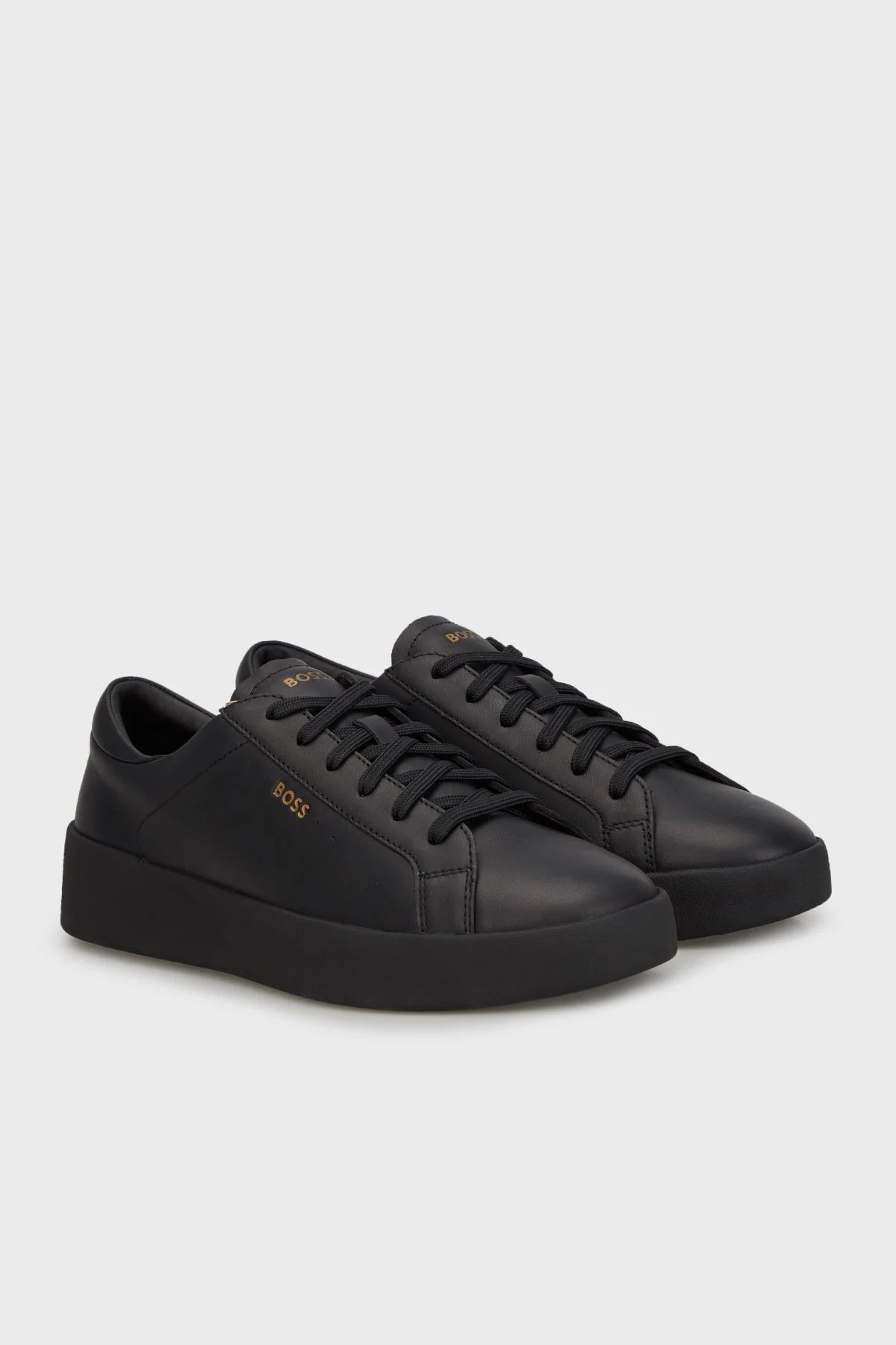 Boss Logolu Hakiki Deri Sneaker Erkek Ayakkabı 50522865 005 SİYAH - 3