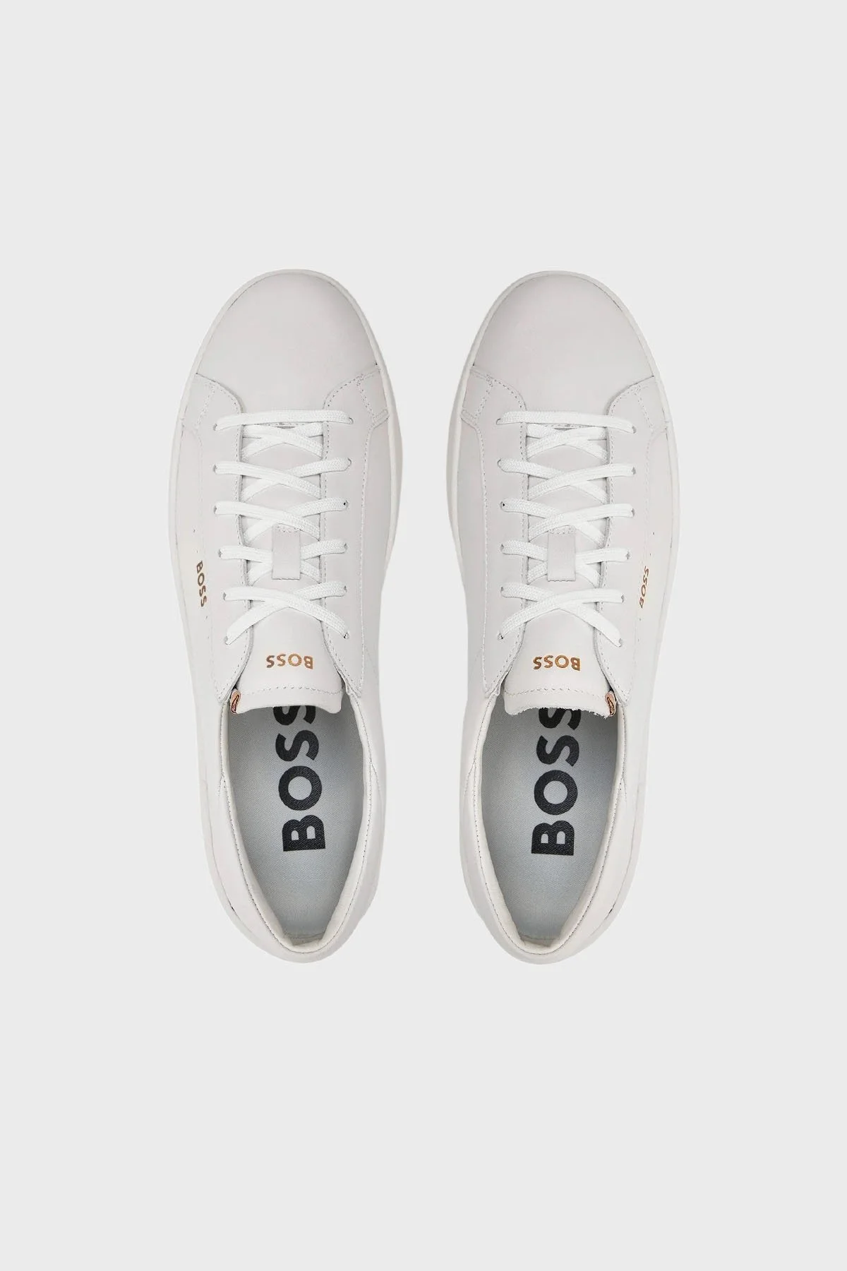 Boss Logolu Hakiki Deri Sneaker Erkek Ayakkabı 50522865 100 BEYAZ - 3
