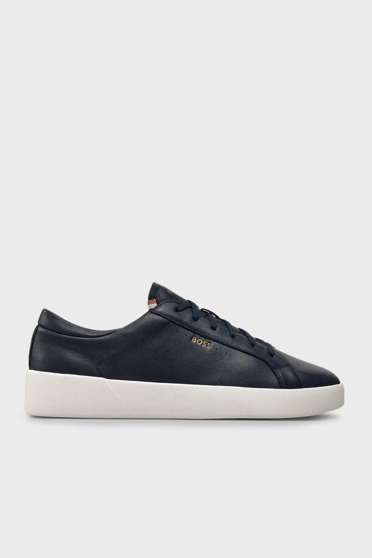 Boss Logolu Hakiki Deri Sneaker Erkek Ayakkabı 50522865 401 LACİVERT - 1