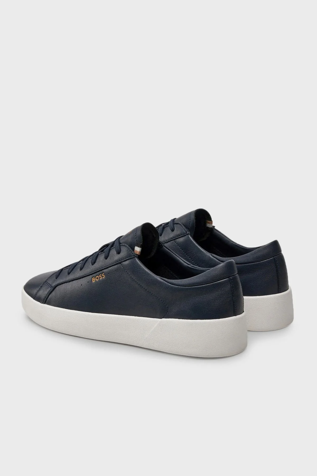 Boss Logolu Hakiki Deri Sneaker Erkek Ayakkabı 50522865 401 LACİVERT - 3