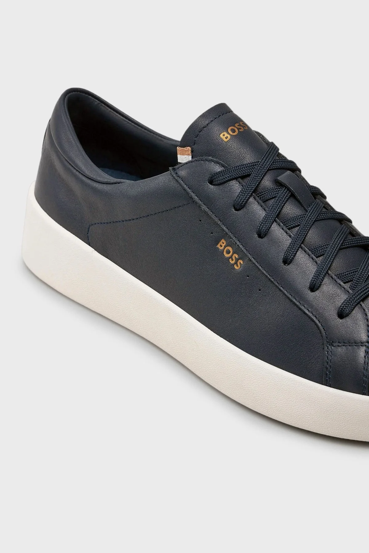 Boss Logolu Hakiki Deri Sneaker Erkek Ayakkabı 50522865 401 LACİVERT - 5