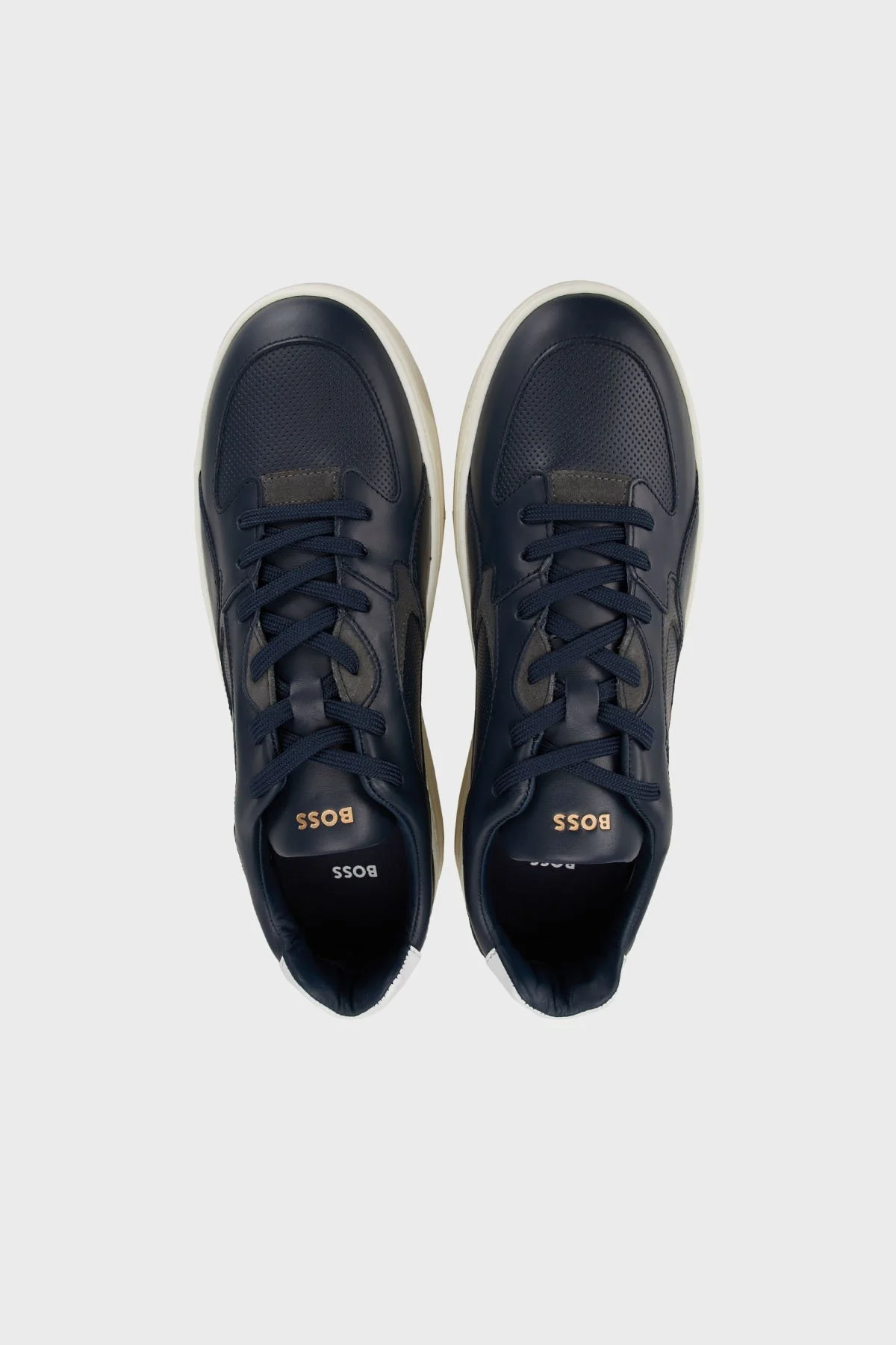 Boss Logolu Hakiki Deri Sneaker Erkek Ayakkabı 50522917 402 LACİVERT - 4