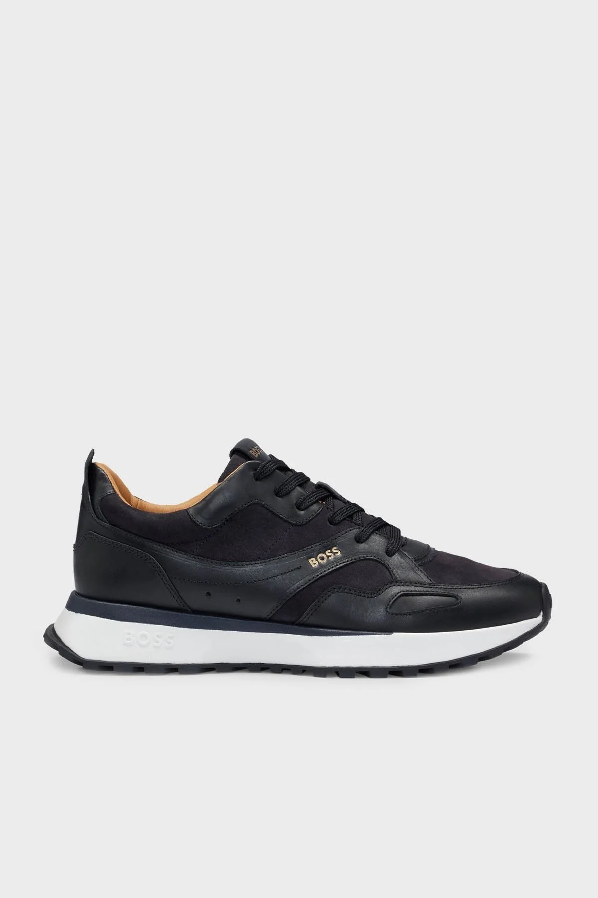 Boss Logolu Hakiki Deri Sneaker Erkek Ayakkabı 50523095 410 LACİVERT - 1