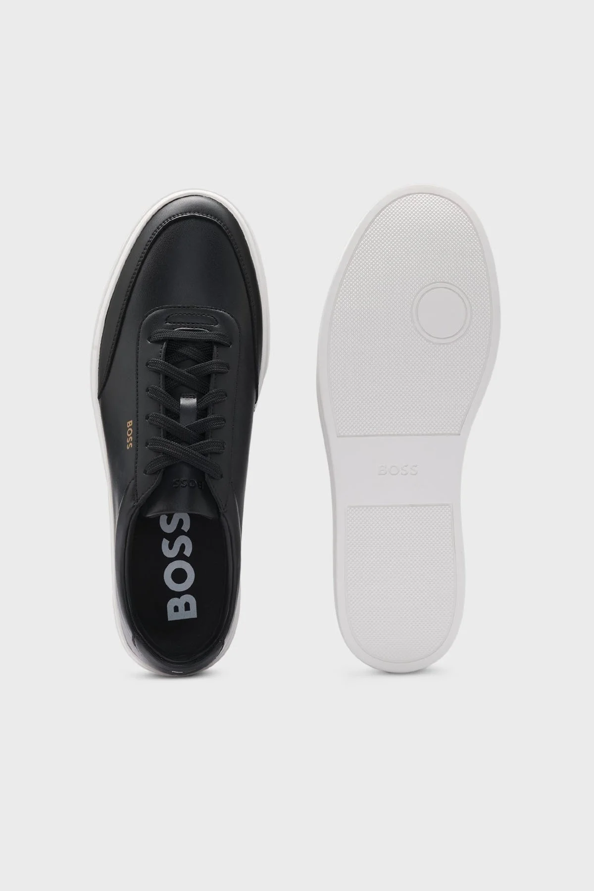 Boss Logolu Hakiki Deri Sneaker Erkek Ayakkabı 50536504 001 SİYAH - 5