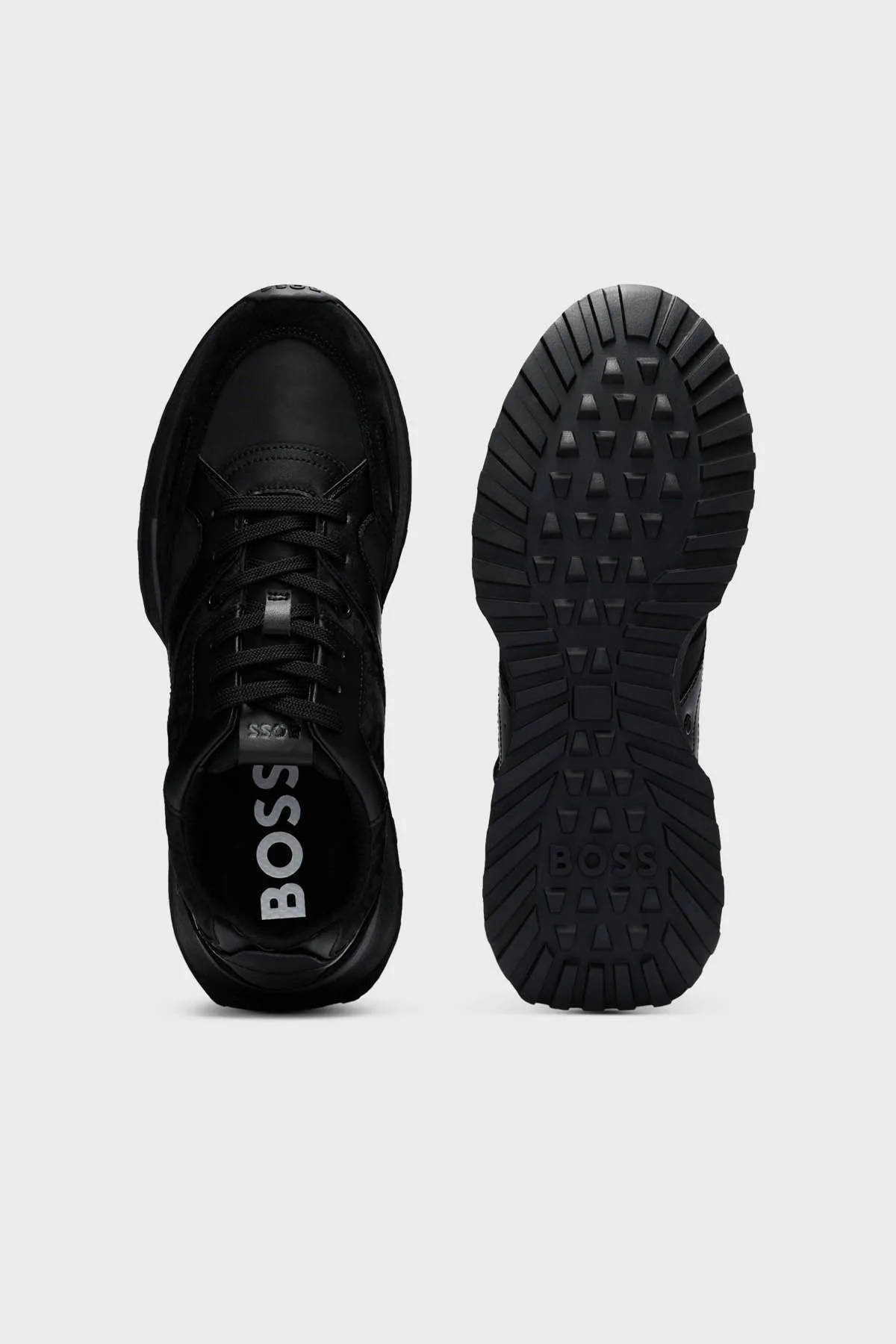 Boss Logolu Hakiki Deri Süet Detaylı Sneaker Erkek Ayakkabı 50536496 005 SİYAH - 5