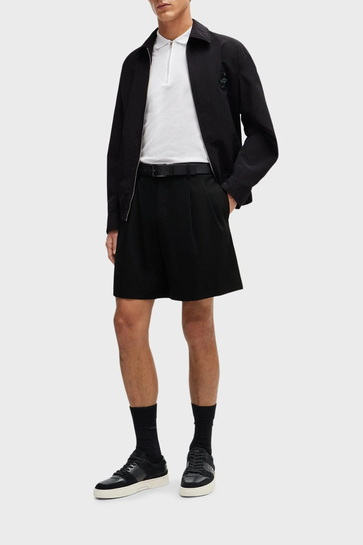 Boss Logolu Hakiki Deri Süet Sneaker Erkek Ayakkabı 50517057 001 SİYAH - 7