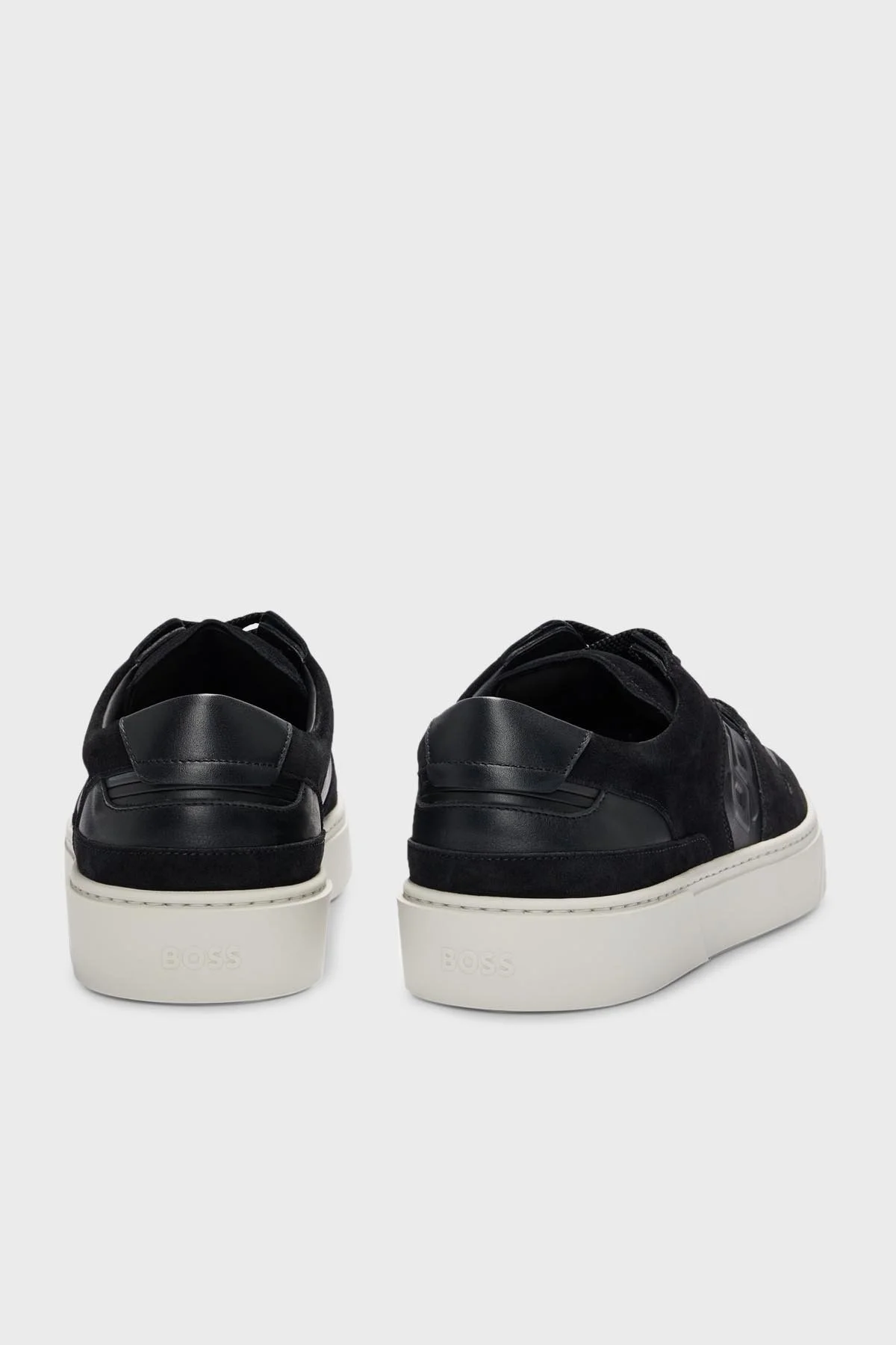 Boss Logolu Hakiki Deri Süet Sneaker Erkek Ayakkabı 50517057 001 SİYAH - 10