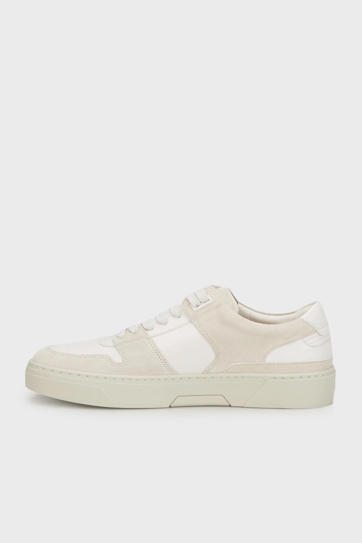 Boss Logolu Hakiki Deri Süet Sneaker Erkek Ayakkabı 50517057 110 BEYAZ - 2