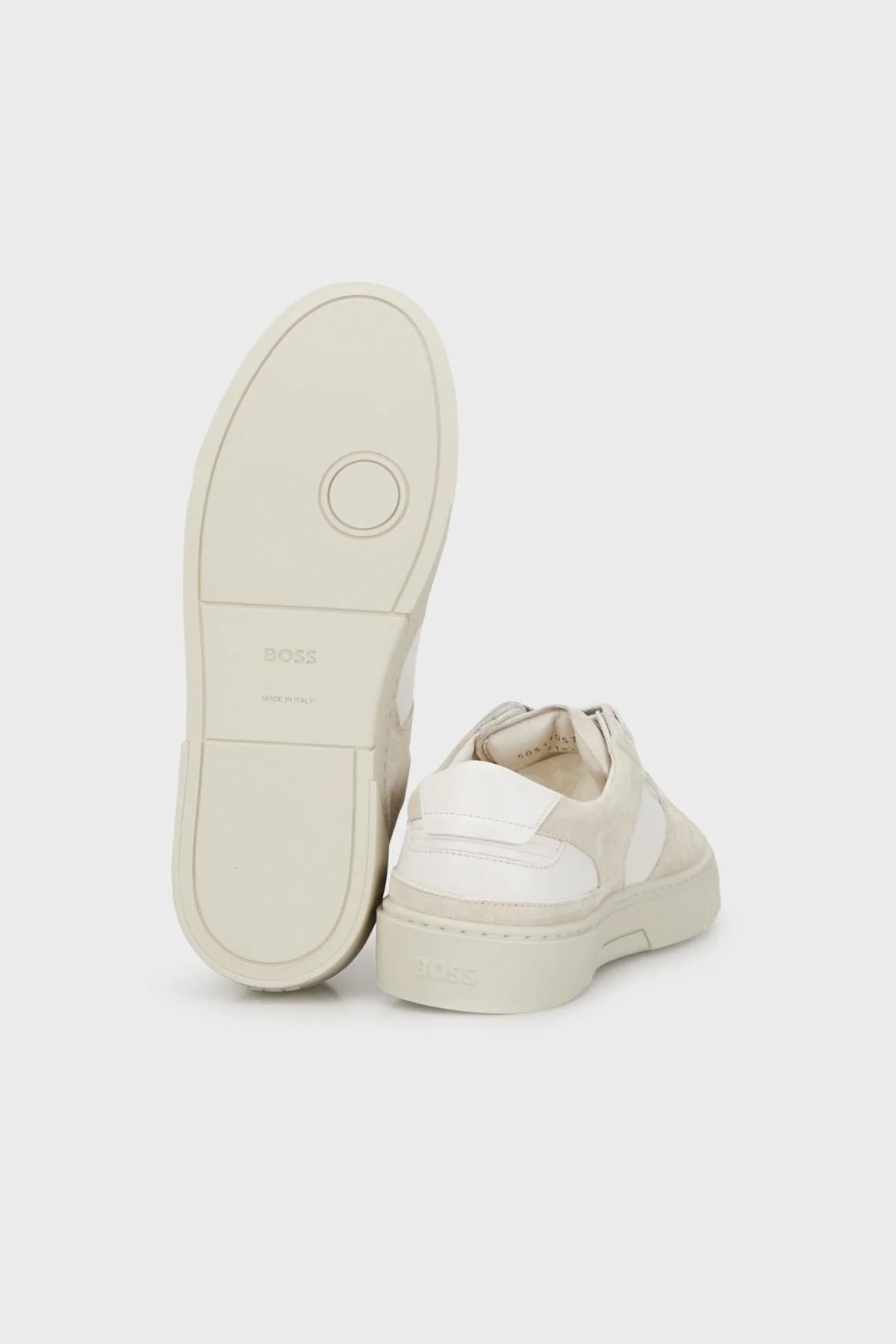 Boss Logolu Hakiki Deri Süet Sneaker Erkek Ayakkabı 50517057 110 BEYAZ - 4