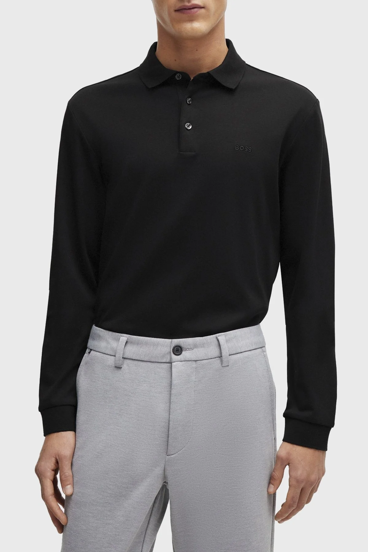 Boss Logolu İnterlok Pamuklu Erkek Polo Yaka T Shirt 50468392 001 SİYAH - 1