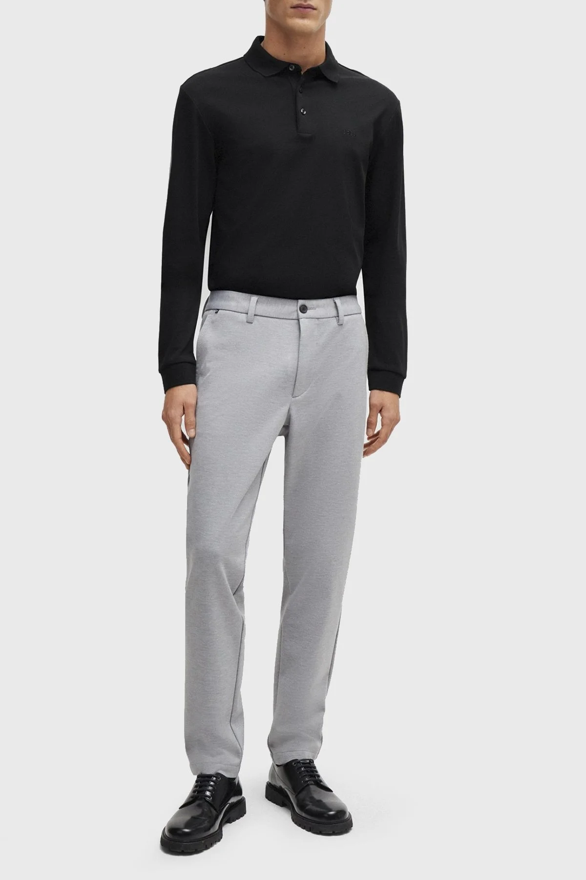 Boss Logolu İnterlok Pamuklu Erkek Polo Yaka T Shirt 50468392 001 SİYAH - 3