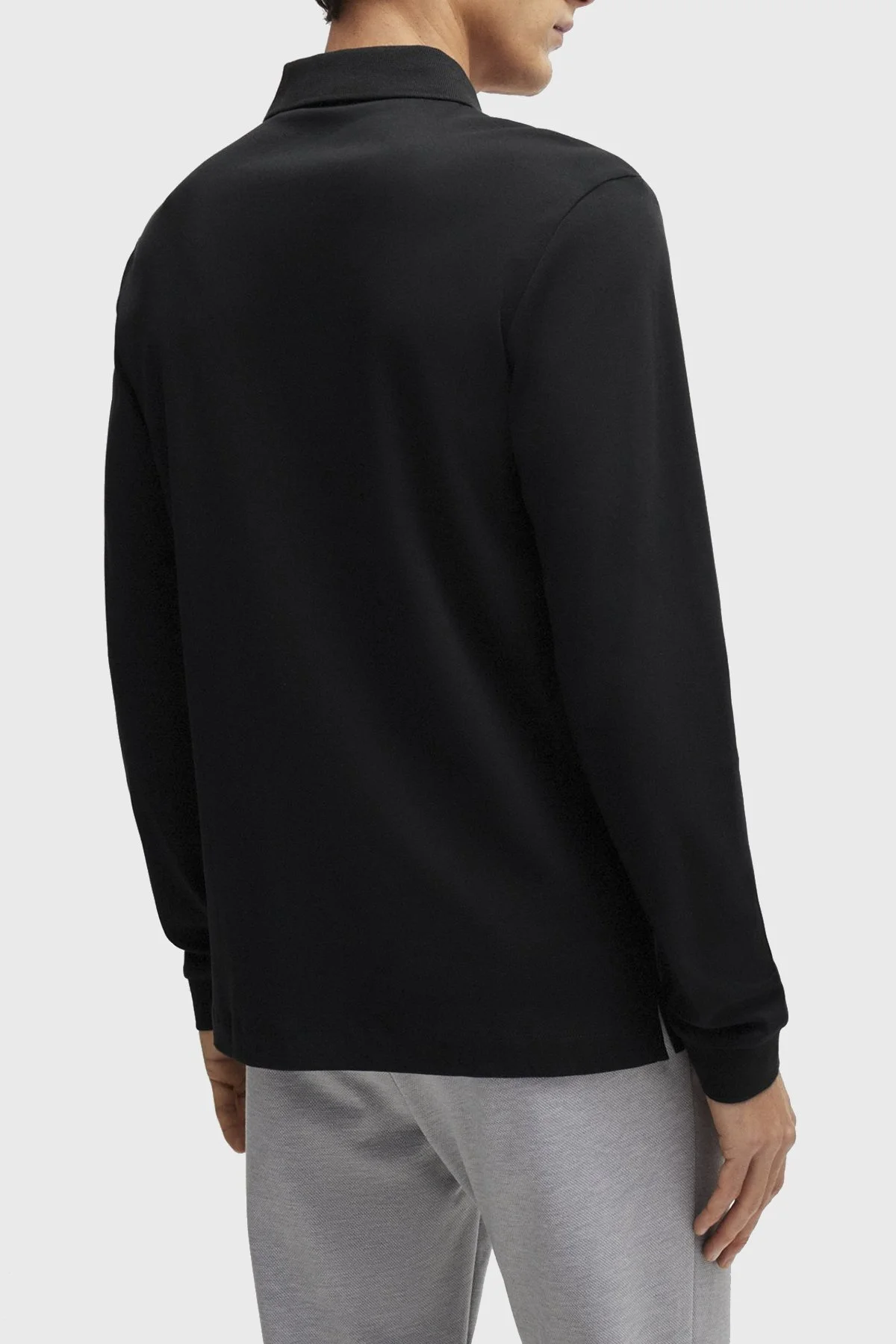Boss Logolu İnterlok Pamuklu Erkek Polo Yaka Sweat 50468392 001 SİYAH - 3